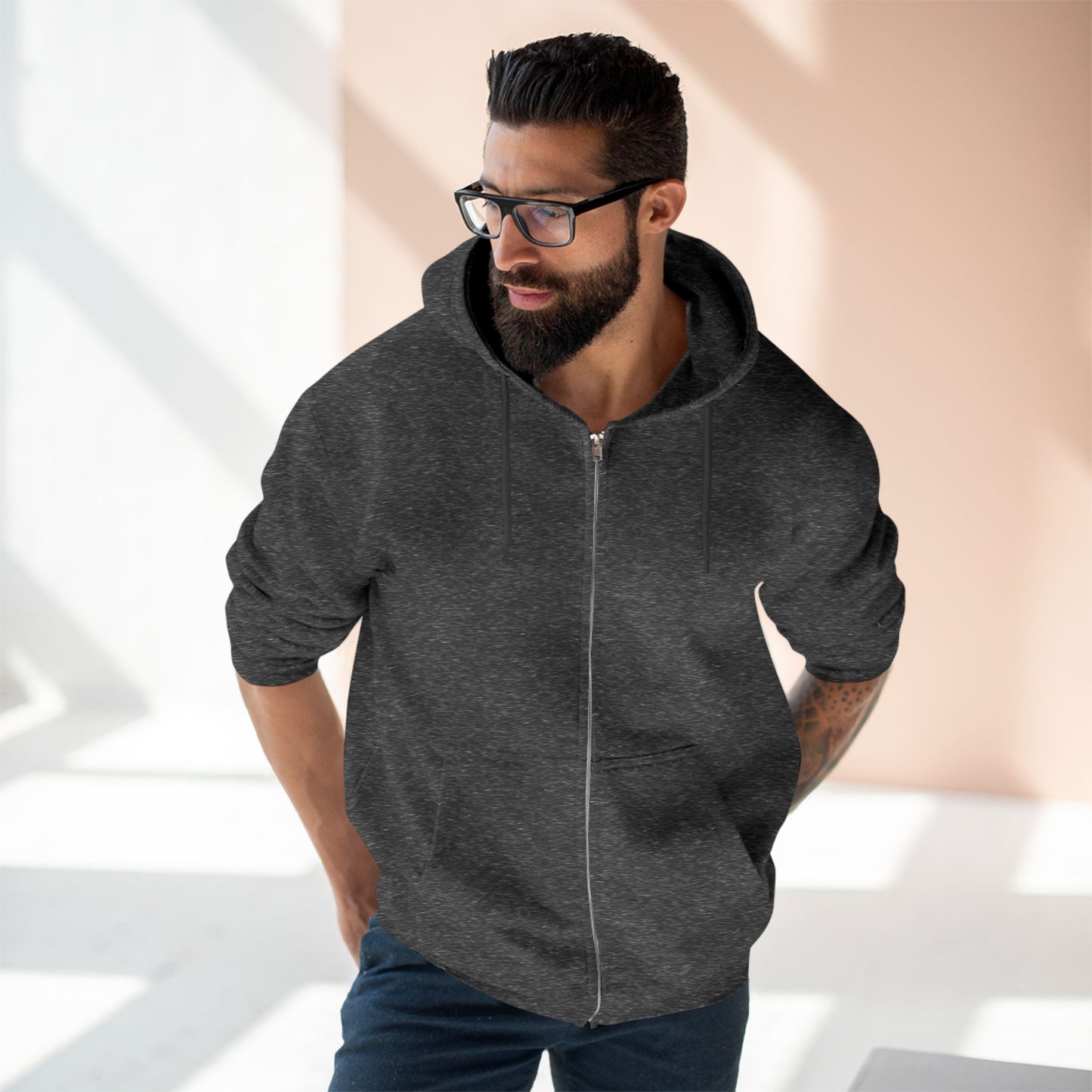 Cozy Unisex Zip Hoodie with Fun Retro Graphic, Casual Sweatshirt, Gift for Friends, Great for Birthdays, Streetwear Style