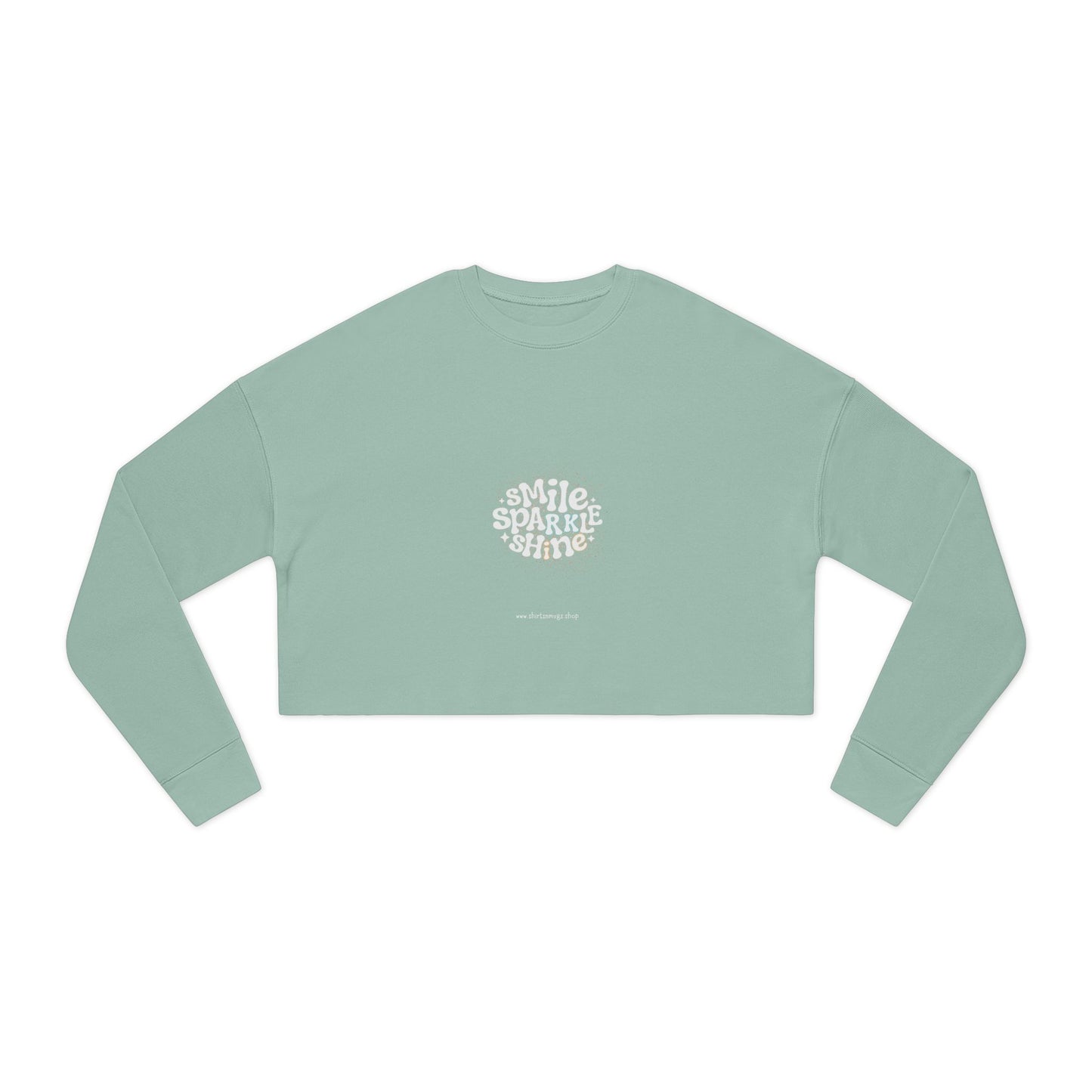Smile Sparkle Women's Cropped Sweatshirt | Cozy Casual Wear, Gift for Friends, Summer Style, Trendy Fashion, Relaxed Weekend Look