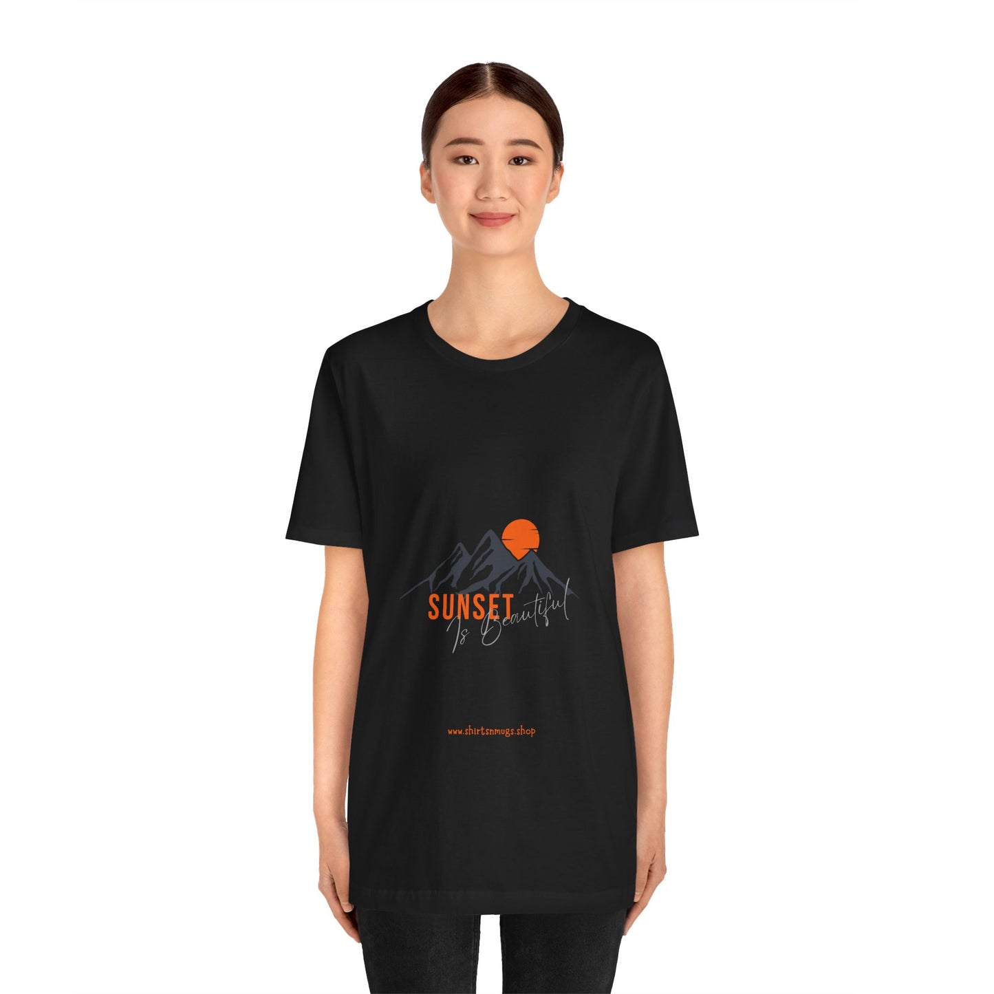 Sunset Mountain Tee, Unisex Casual Shirt, Nature Lover Gift, Adventure T-Shirt, Summer Outfit, Outdoor Apparel