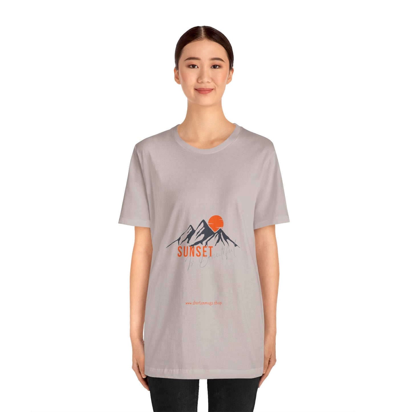 Sunset Mountain Tee, Unisex Casual Shirt, Nature Lover Gift, Adventure T-Shirt, Summer Outfit, Outdoor Apparel