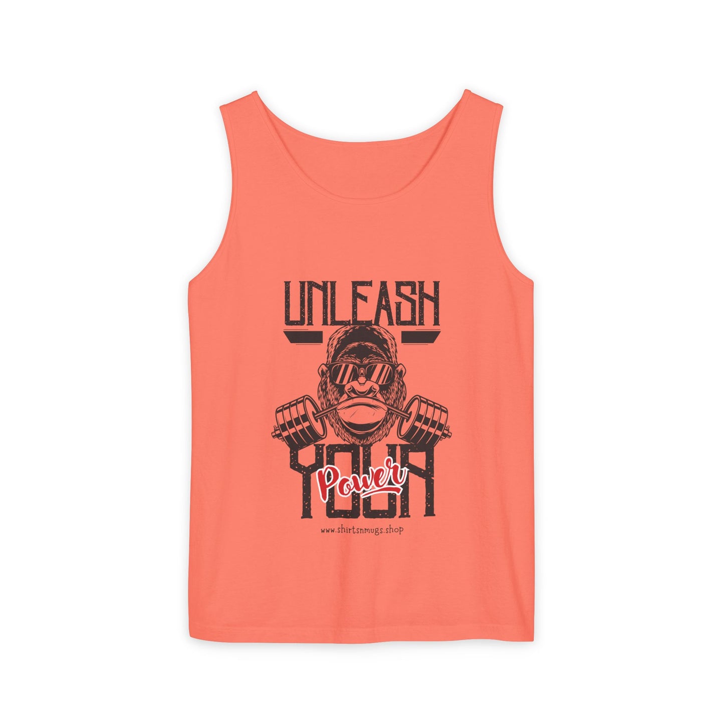 Unisex Garment-Dyed Tank Top - Unleash Your Power Fitness Wear, Workout Tank, Gym Apparel, Casual Summer Top, Motivational Shirt