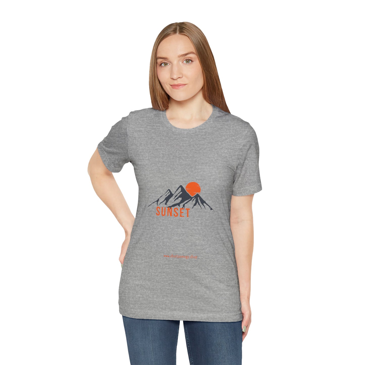 Sunset Mountain Tee, Unisex Casual Shirt, Nature Lover Gift, Adventure T-Shirt, Summer Outfit, Outdoor Apparel