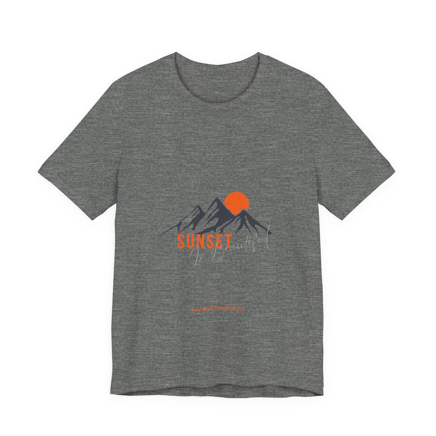 Sunset Mountain Tee, Unisex Casual Shirt, Nature Lover Gift, Adventure T-Shirt, Summer Outfit, Outdoor Apparel
