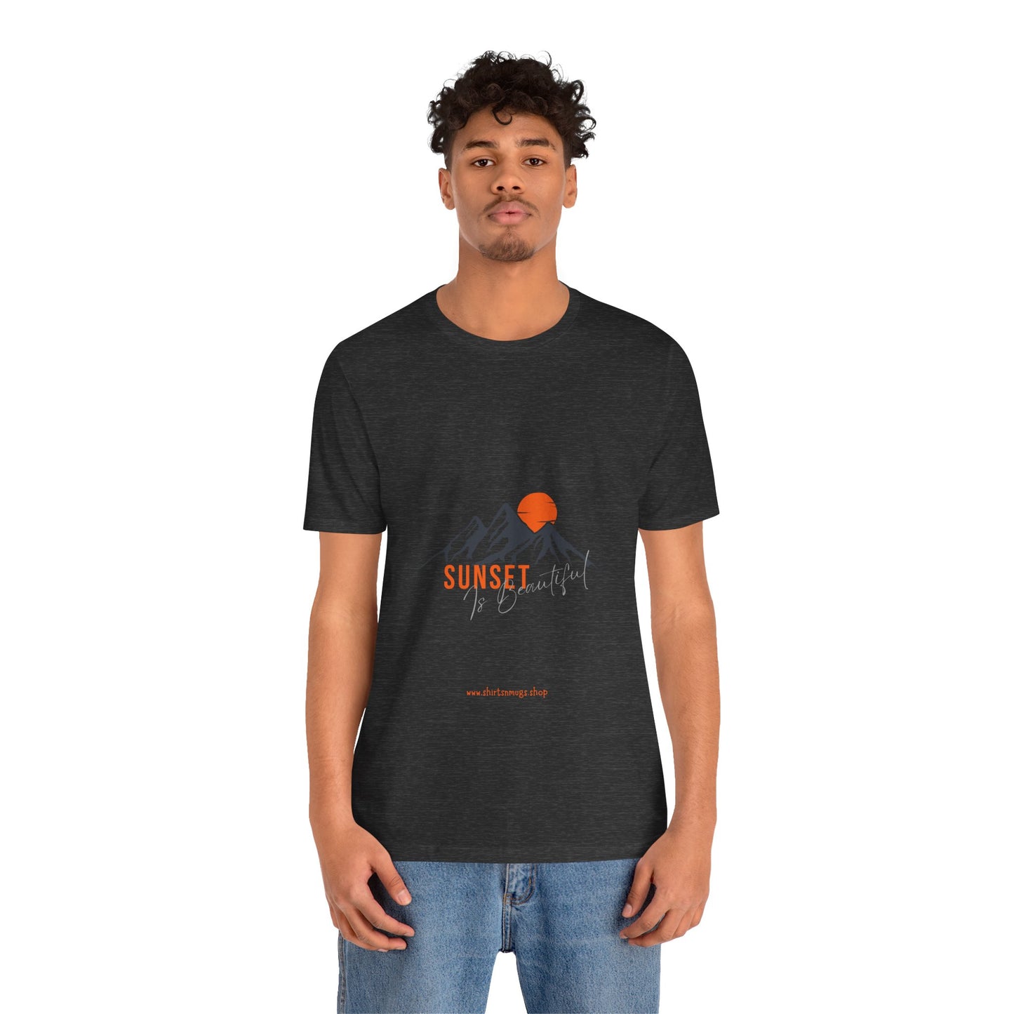 Sunset Mountain Tee, Unisex Casual Shirt, Nature Lover Gift, Adventure T-Shirt, Summer Outfit, Outdoor Apparel