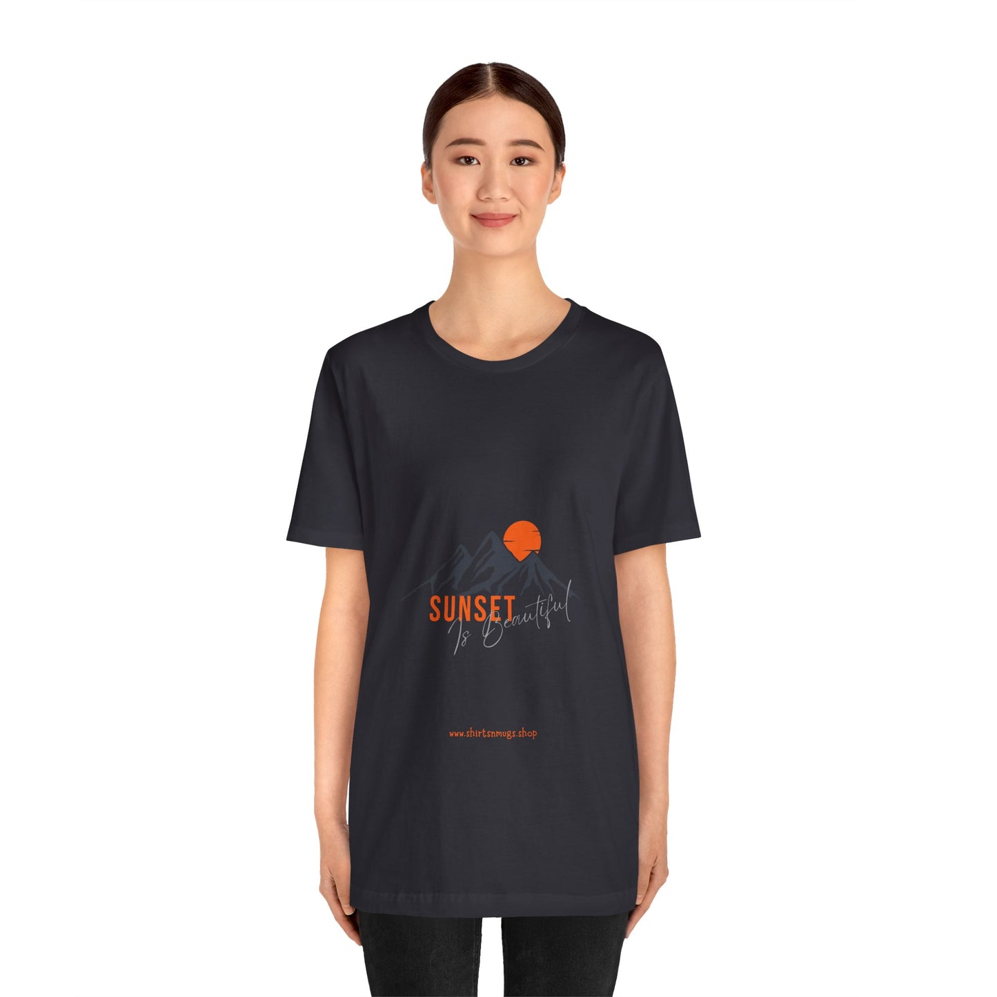 Sunset Mountain Tee, Unisex Casual Shirt, Nature Lover Gift, Adventure T-Shirt, Summer Outfit, Outdoor Apparel