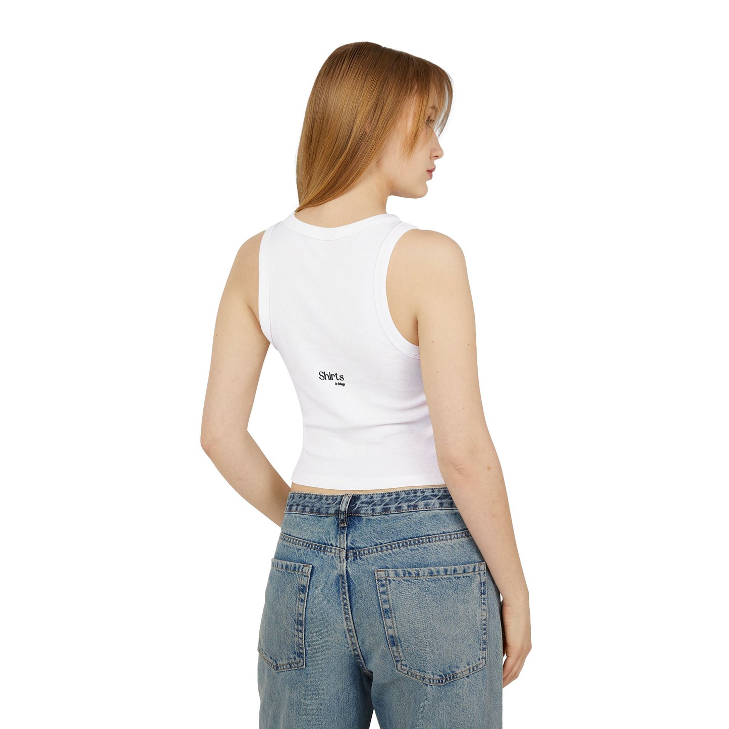 Summer Vibes Women's Micro Rib Racer Tank Top, Beachwear for Women, Casual Summer Top, Lightweight Summer Shirt, Vacation Essentials