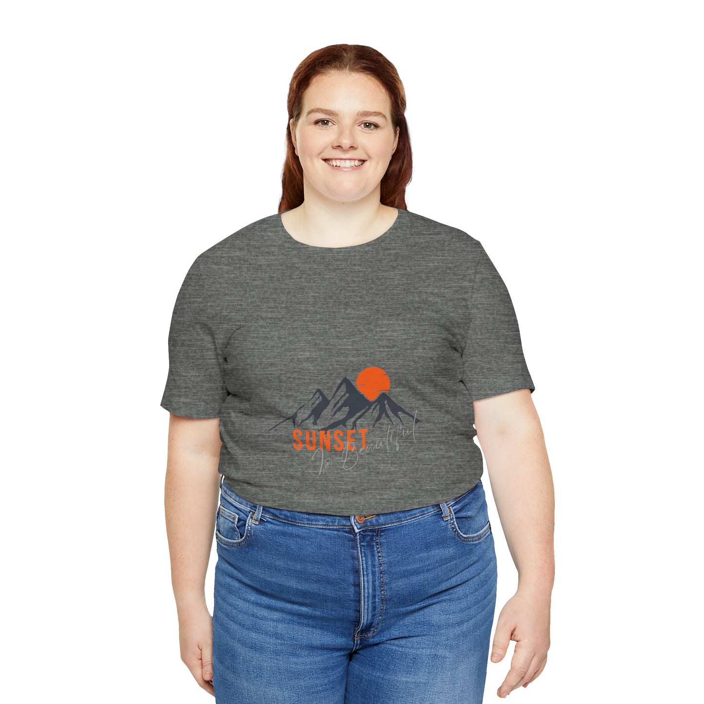 Sunset Mountain Tee, Unisex Casual Shirt, Nature Lover Gift, Adventure T-Shirt, Summer Outfit, Outdoor Apparel