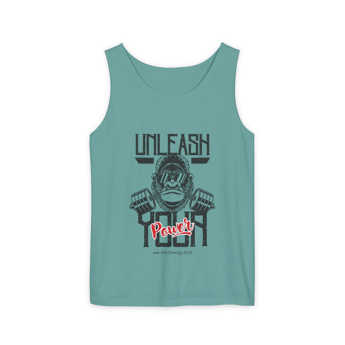 Unisex Garment-Dyed Tank Top - Unleash Your Power Fitness Wear, Workout Tank, Gym Apparel, Casual Summer Top, Motivational Shirt
