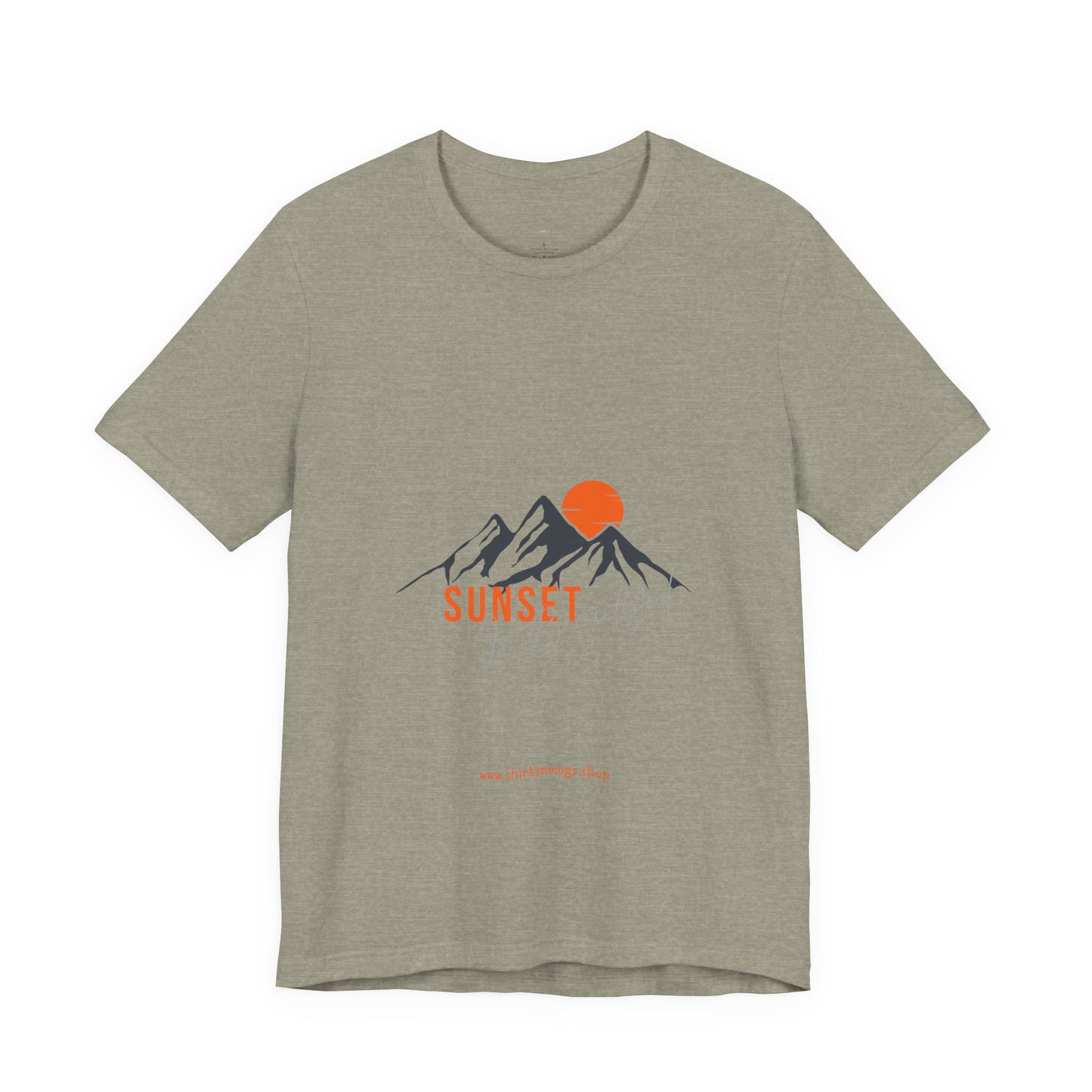 Sunset Mountain Tee, Unisex Casual Shirt, Nature Lover Gift, Adventure T-Shirt, Summer Outfit, Outdoor Apparel