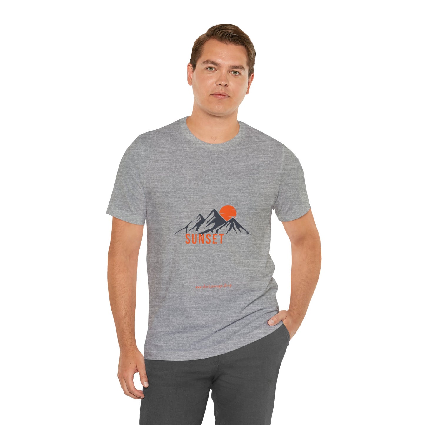 Sunset Mountain Tee, Unisex Casual Shirt, Nature Lover Gift, Adventure T-Shirt, Summer Outfit, Outdoor Apparel