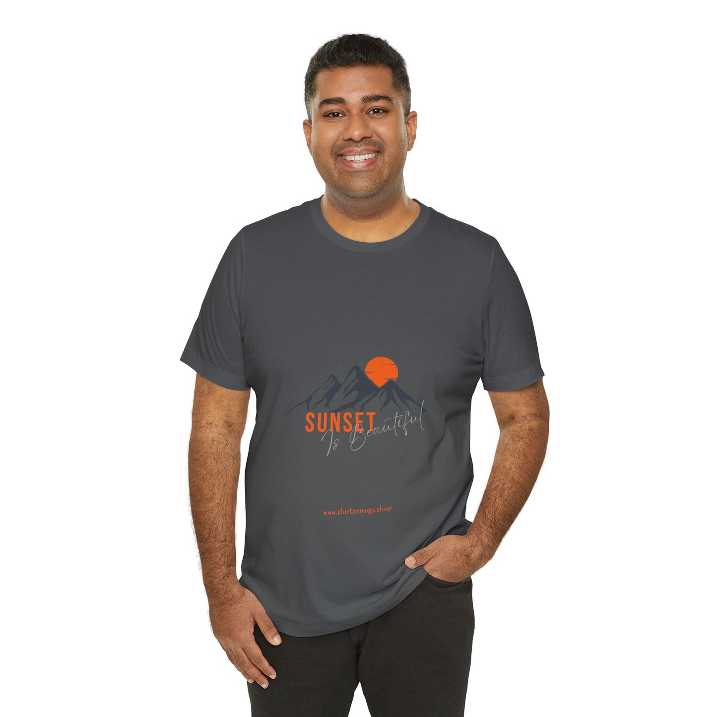 Sunset Mountain Tee, Unisex Casual Shirt, Nature Lover Gift, Adventure T-Shirt, Summer Outfit, Outdoor Apparel
