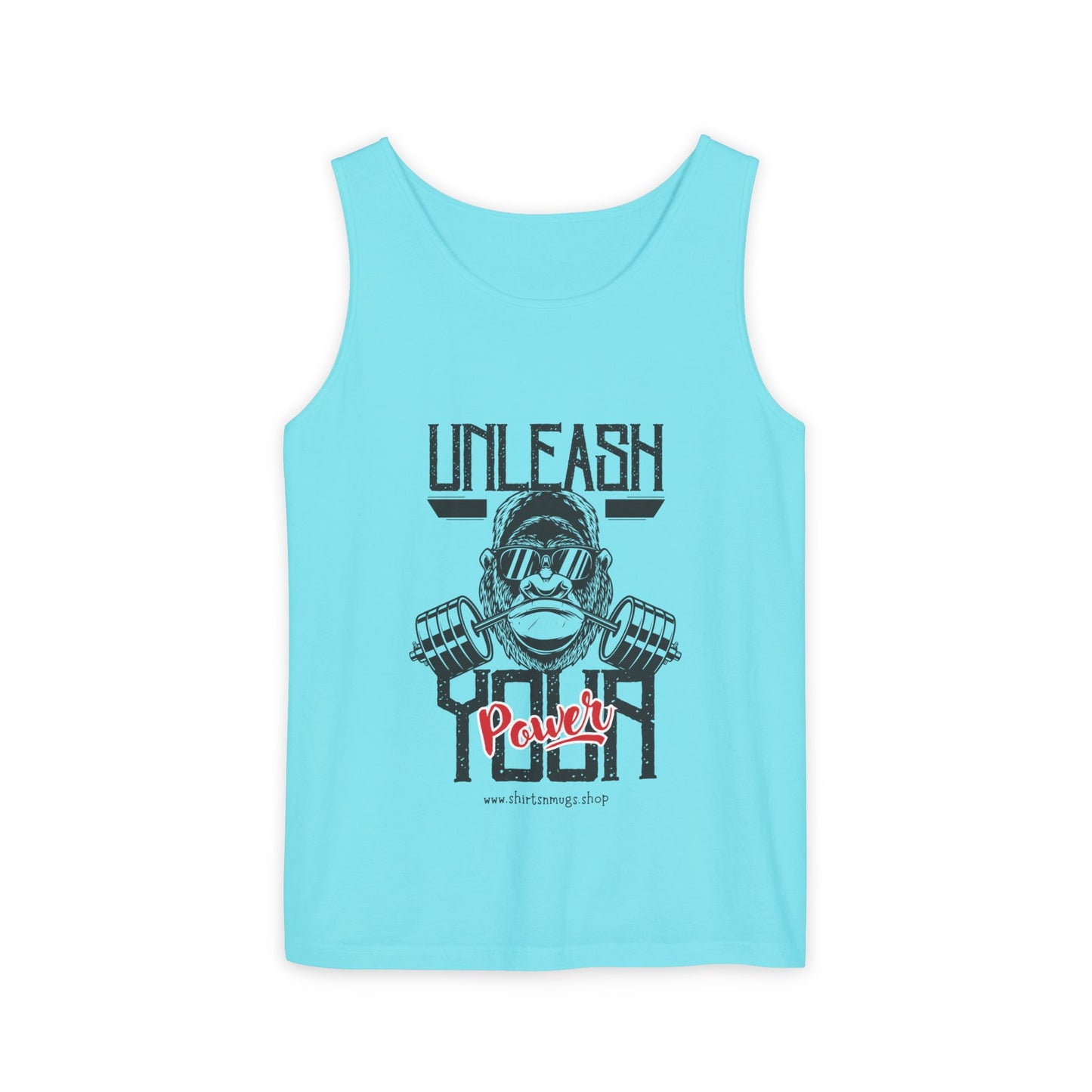 Unisex Garment-Dyed Tank Top - Unleash Your Power Fitness Wear, Workout Tank, Gym Apparel, Casual Summer Top, Motivational Shirt
