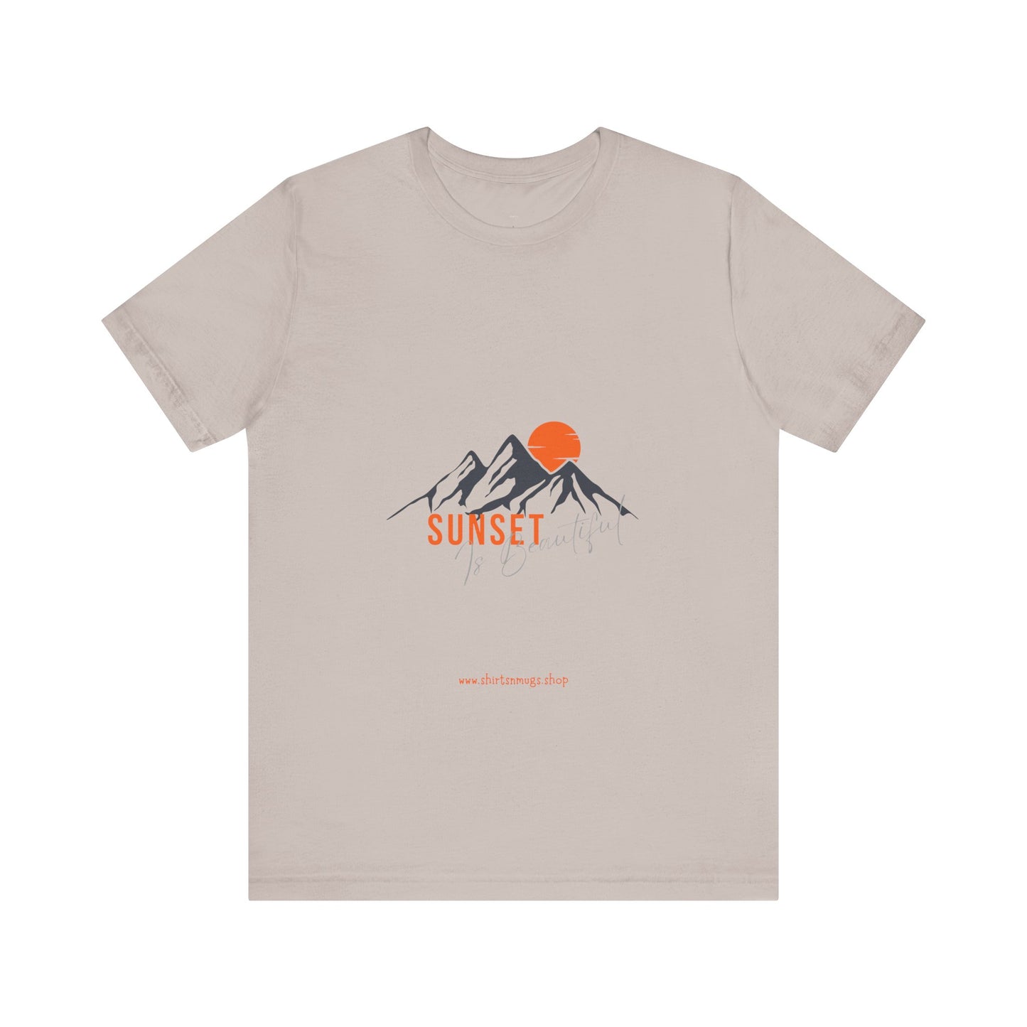 Sunset Mountain Tee, Unisex Casual Shirt, Nature Lover Gift, Adventure T-Shirt, Summer Outfit, Outdoor Apparel