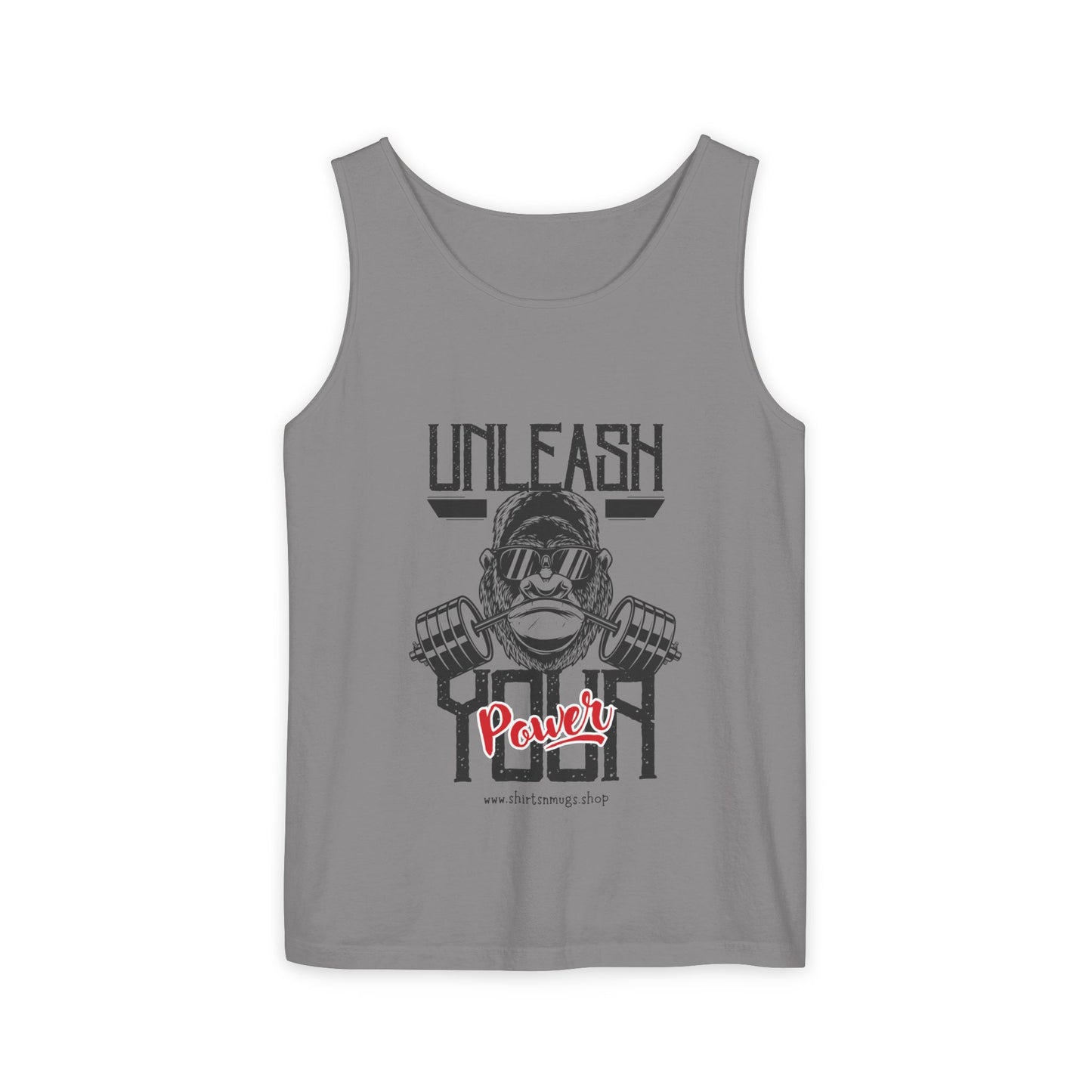 Unisex Garment-Dyed Tank Top - Unleash Your Power Fitness Wear, Workout Tank, Gym Apparel, Casual Summer Top, Motivational Shirt