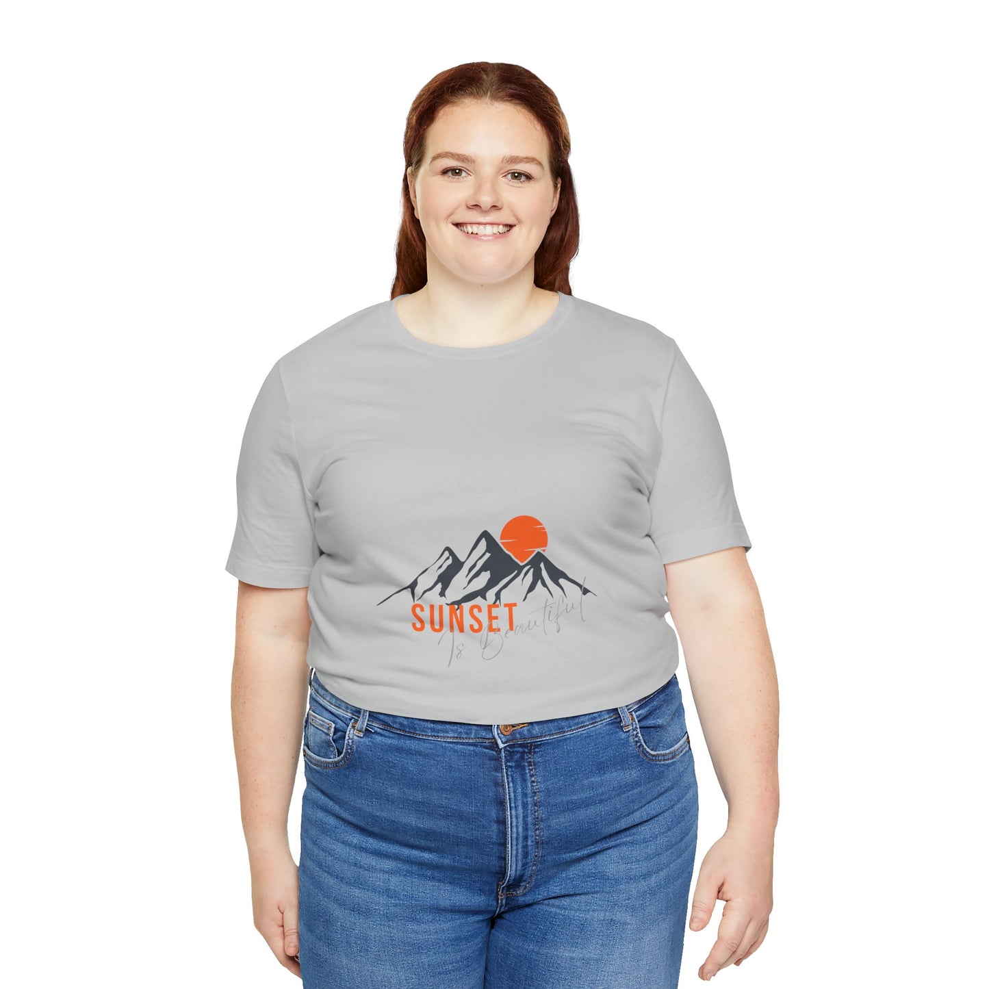 Sunset Mountain Tee, Unisex Casual Shirt, Nature Lover Gift, Adventure T-Shirt, Summer Outfit, Outdoor Apparel
