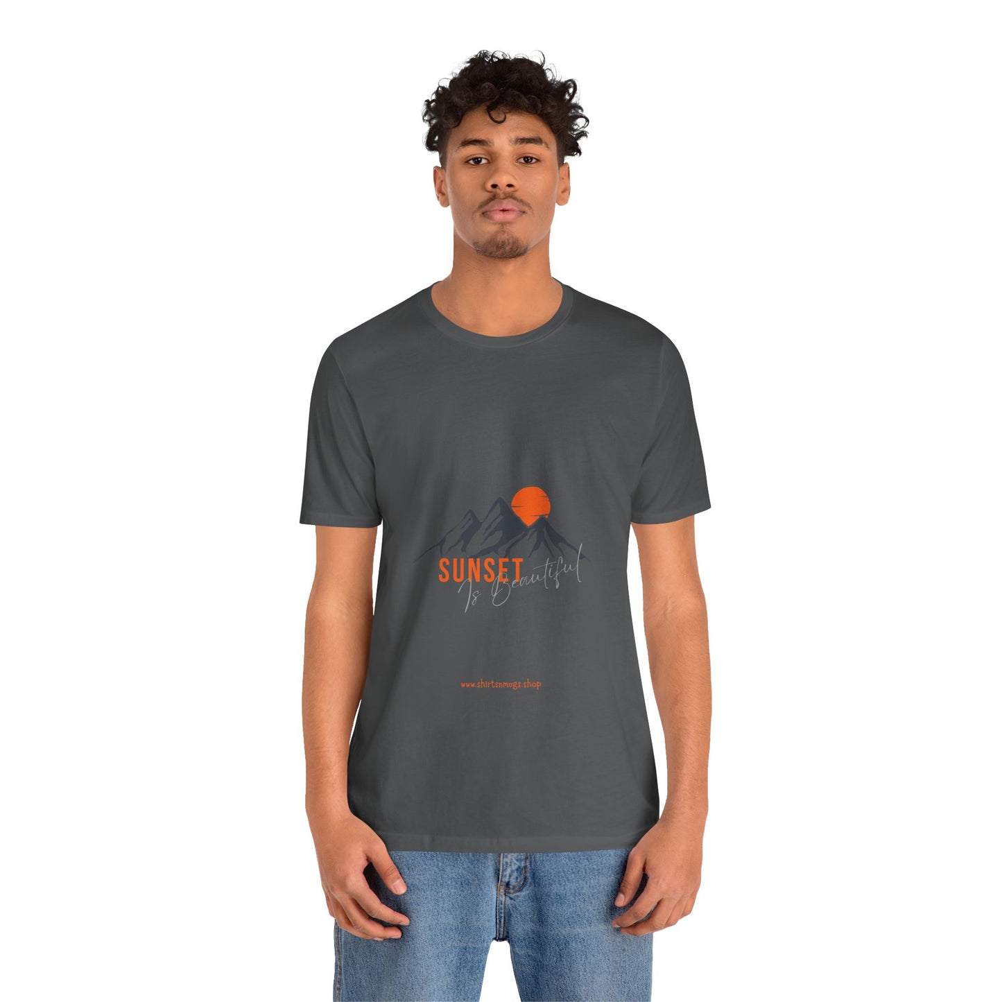 Sunset Mountain Tee, Unisex Casual Shirt, Nature Lover Gift, Adventure T-Shirt, Summer Outfit, Outdoor Apparel