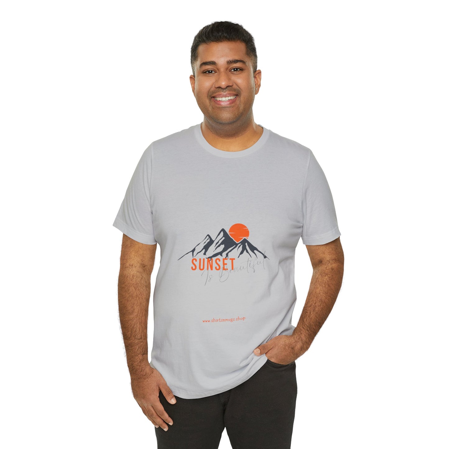 Sunset Mountain Tee, Unisex Casual Shirt, Nature Lover Gift, Adventure T-Shirt, Summer Outfit, Outdoor Apparel