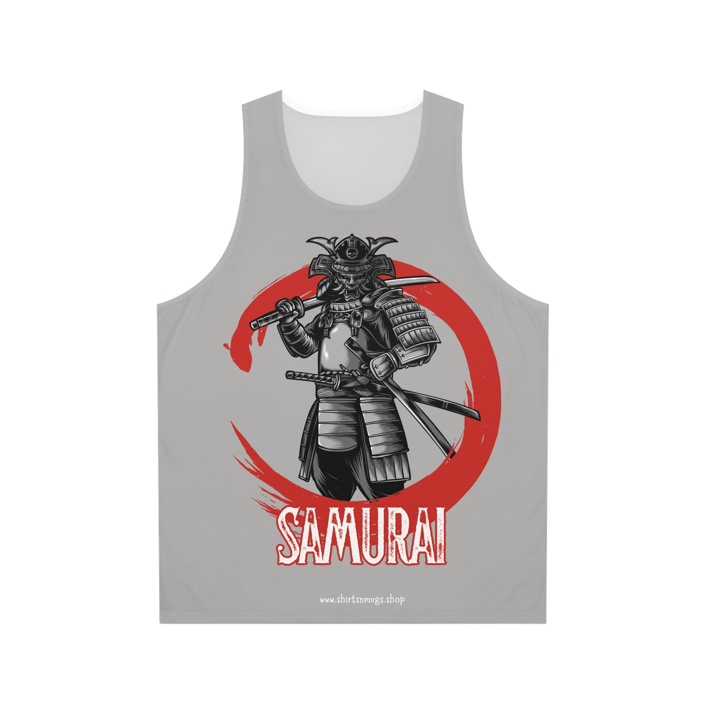 Samurai Unisex Tank Top - Anime Style Graphic Tee, Summer Fashion, Gift for Fans, Workout Apparel, Trendy Streetwear