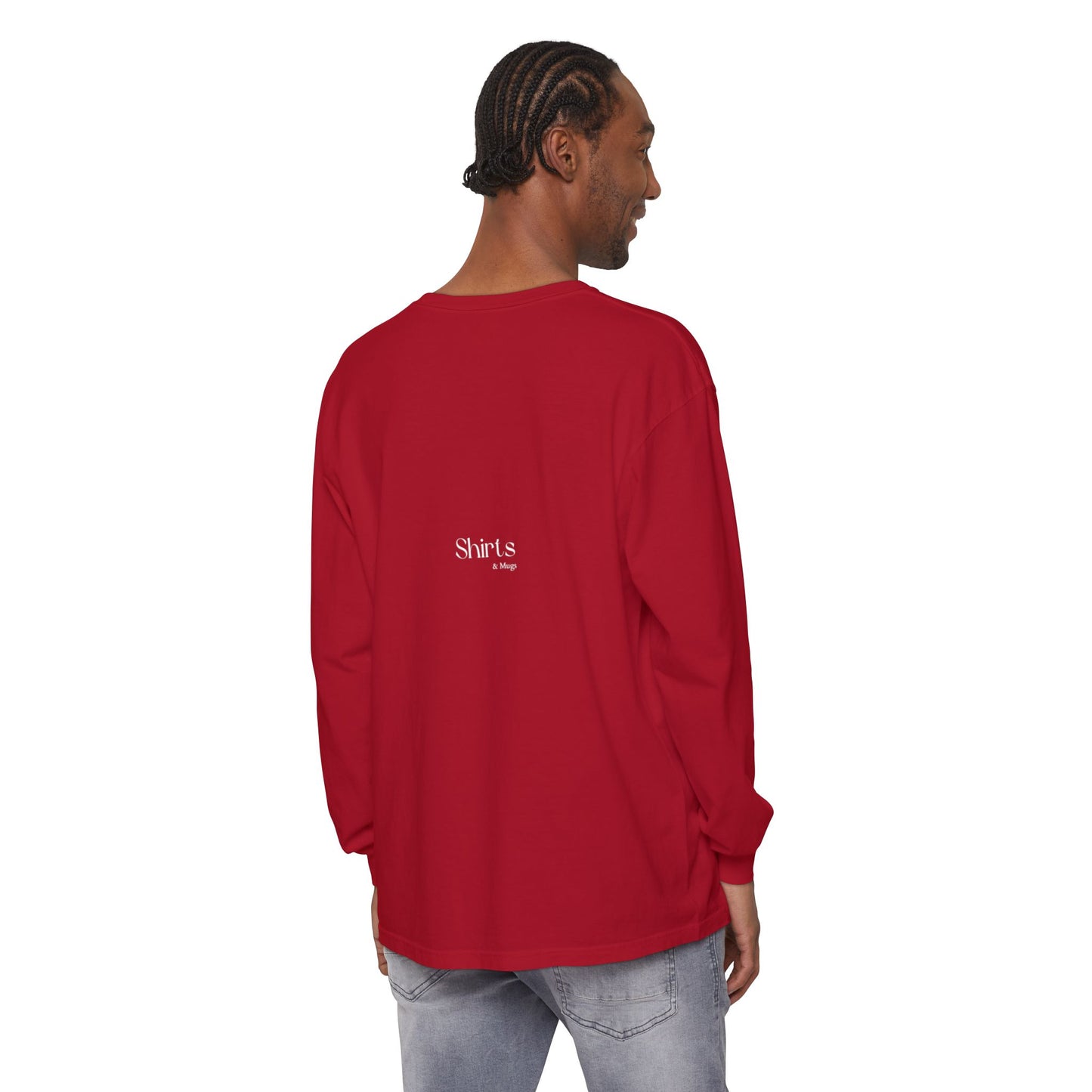 Peaceful Power Long Sleeve Tee, Men's Comfort Casual Wear, Mindfulness Gift, Positive Message Shirt, Everyday Wear