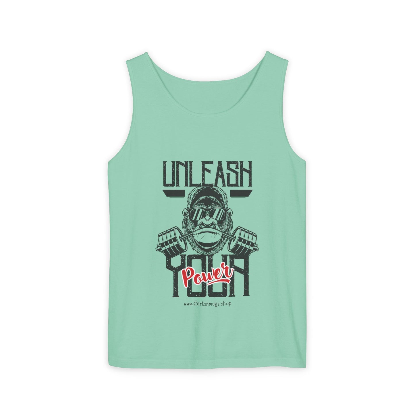 Unisex Garment-Dyed Tank Top - Unleash Your Power Fitness Wear, Workout Tank, Gym Apparel, Casual Summer Top, Motivational Shirt