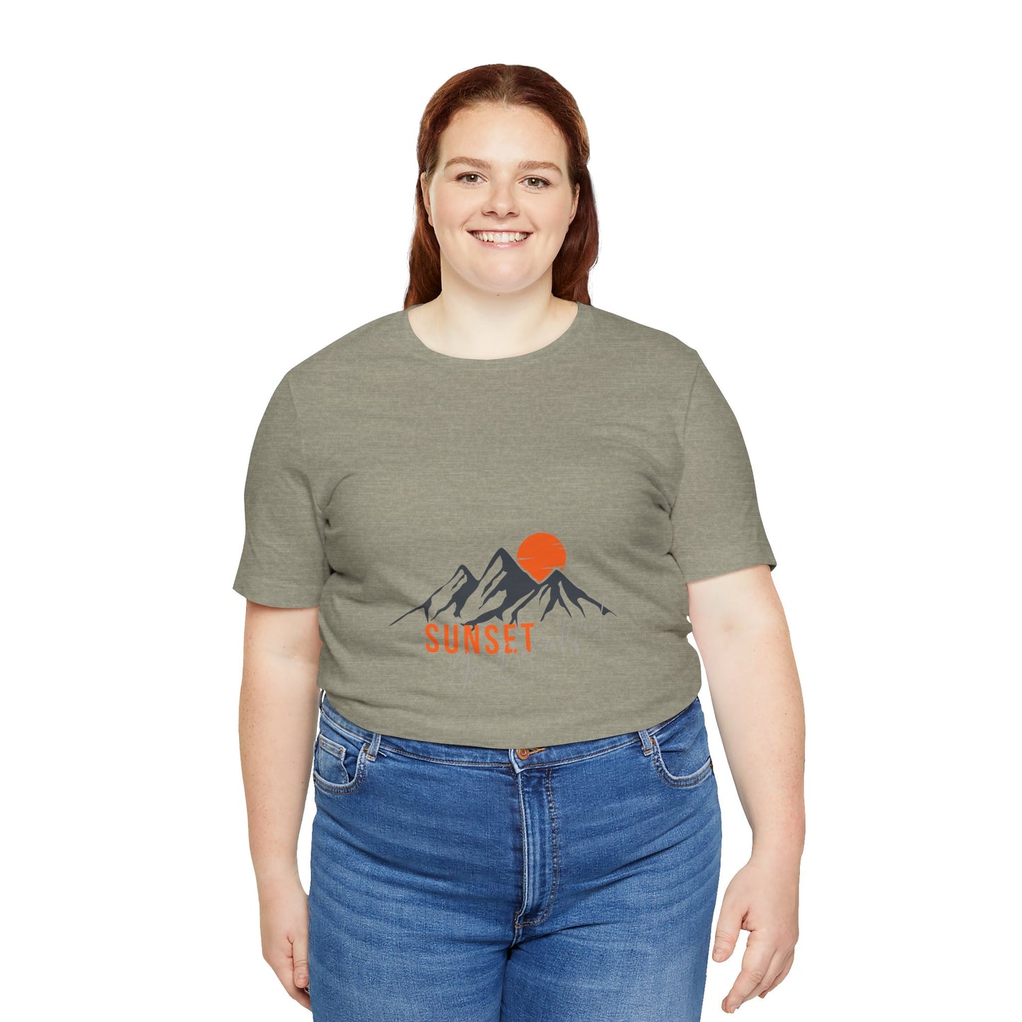 Sunset Mountain Tee, Unisex Casual Shirt, Nature Lover Gift, Adventure T-Shirt, Summer Outfit, Outdoor Apparel