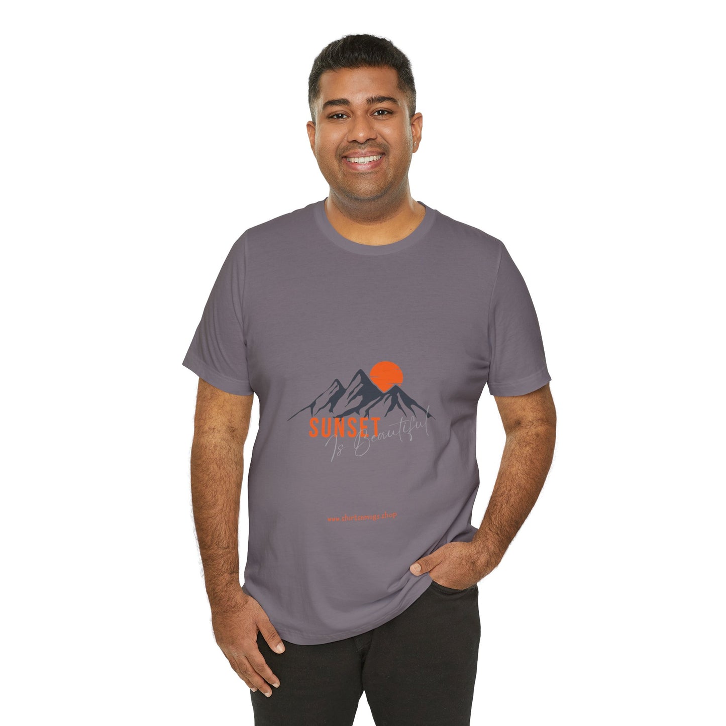 Sunset Mountain Tee, Unisex Casual Shirt, Nature Lover Gift, Adventure T-Shirt, Summer Outfit, Outdoor Apparel