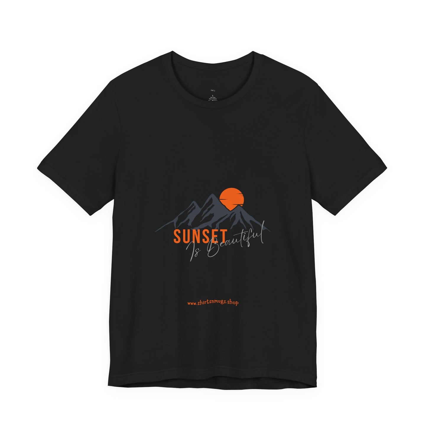 Sunset Mountain Tee, Unisex Casual Shirt, Nature Lover Gift, Adventure T-Shirt, Summer Outfit, Outdoor Apparel