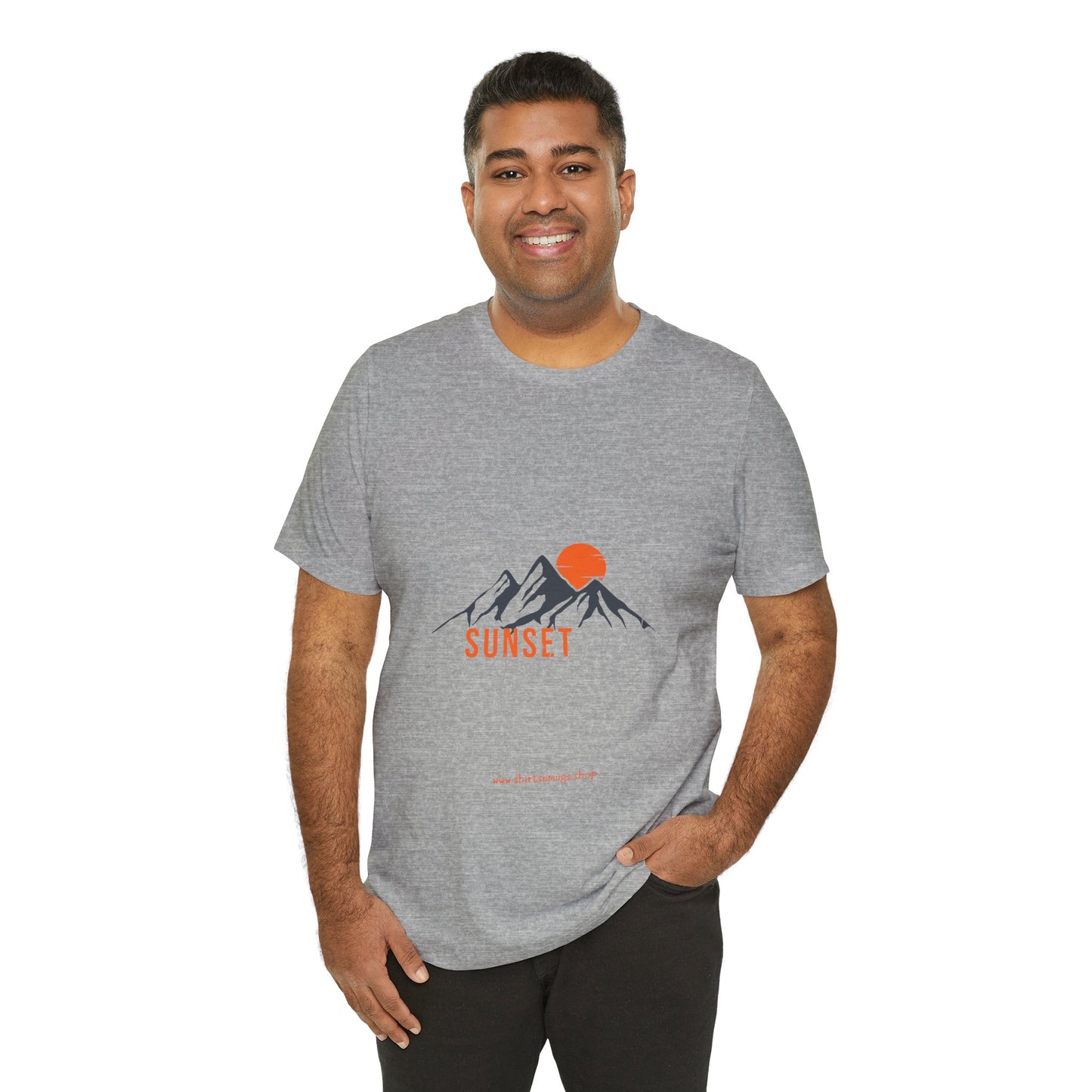 Sunset Mountain Tee, Unisex Casual Shirt, Nature Lover Gift, Adventure T-Shirt, Summer Outfit, Outdoor Apparel