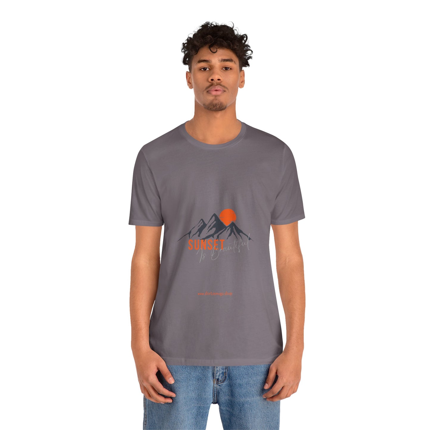 Sunset Mountain Tee, Unisex Casual Shirt, Nature Lover Gift, Adventure T-Shirt, Summer Outfit, Outdoor Apparel