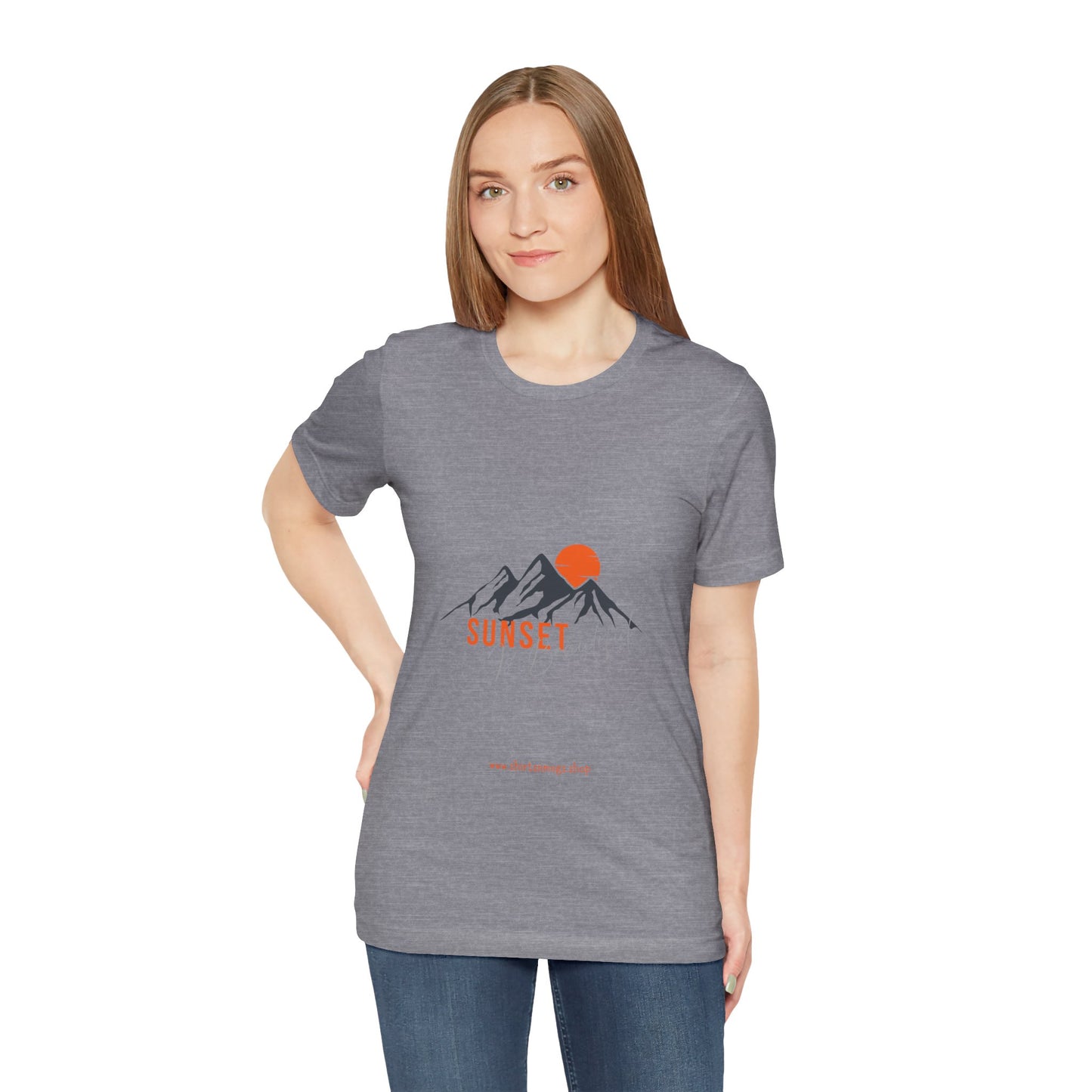 Sunset Mountain Tee, Unisex Casual Shirt, Nature Lover Gift, Adventure T-Shirt, Summer Outfit, Outdoor Apparel
