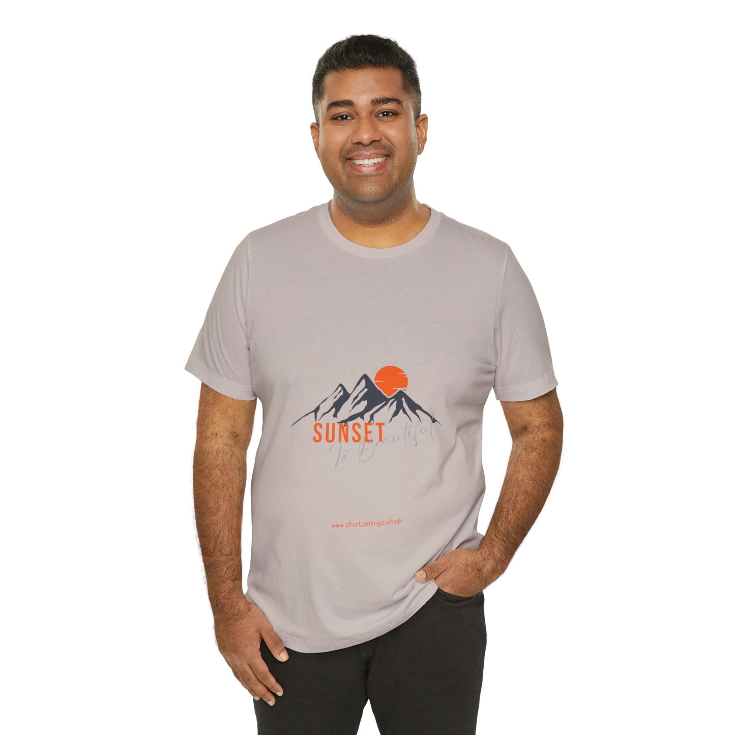 Sunset Mountain Tee, Unisex Casual Shirt, Nature Lover Gift, Adventure T-Shirt, Summer Outfit, Outdoor Apparel
