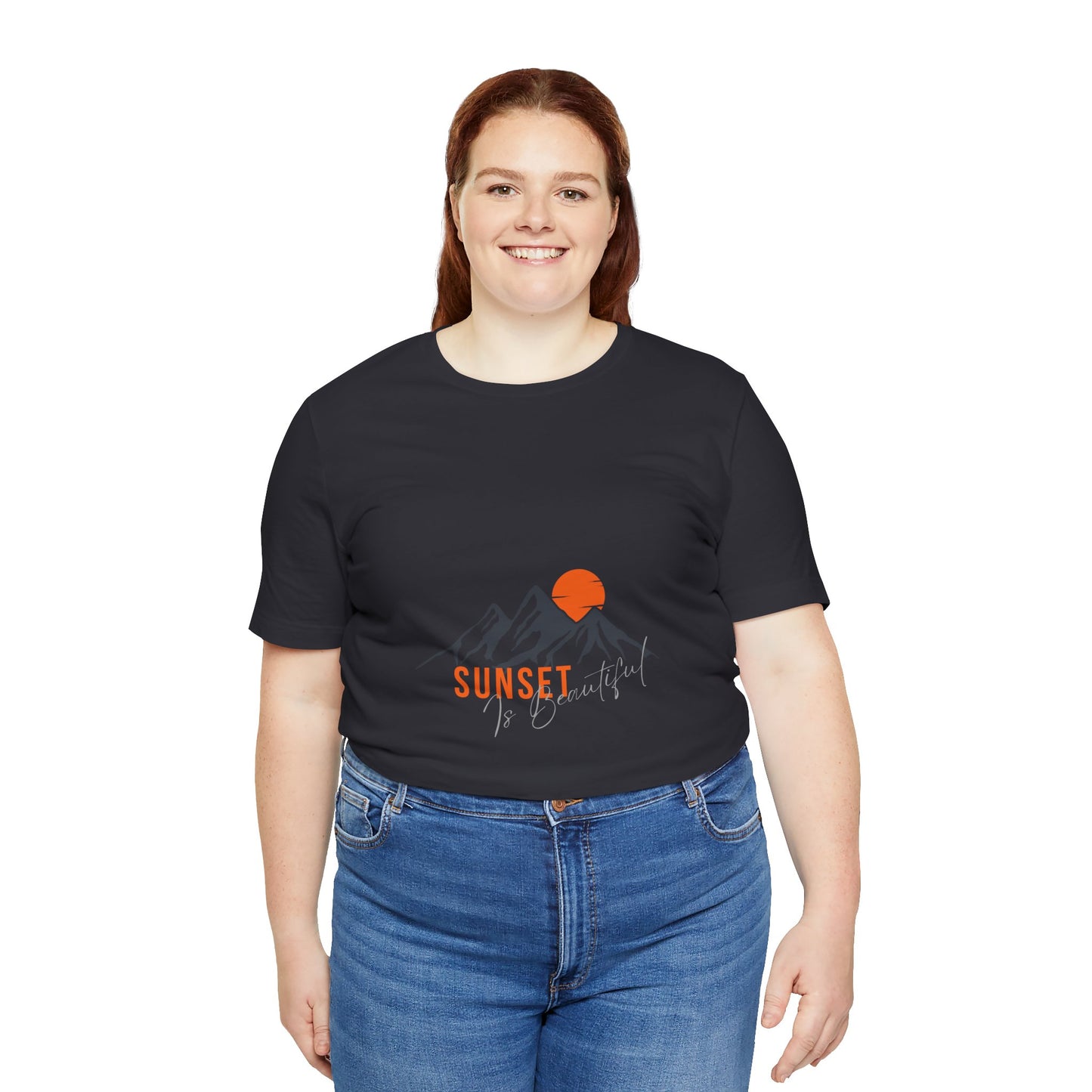 Sunset Mountain Tee, Unisex Casual Shirt, Nature Lover Gift, Adventure T-Shirt, Summer Outfit, Outdoor Apparel