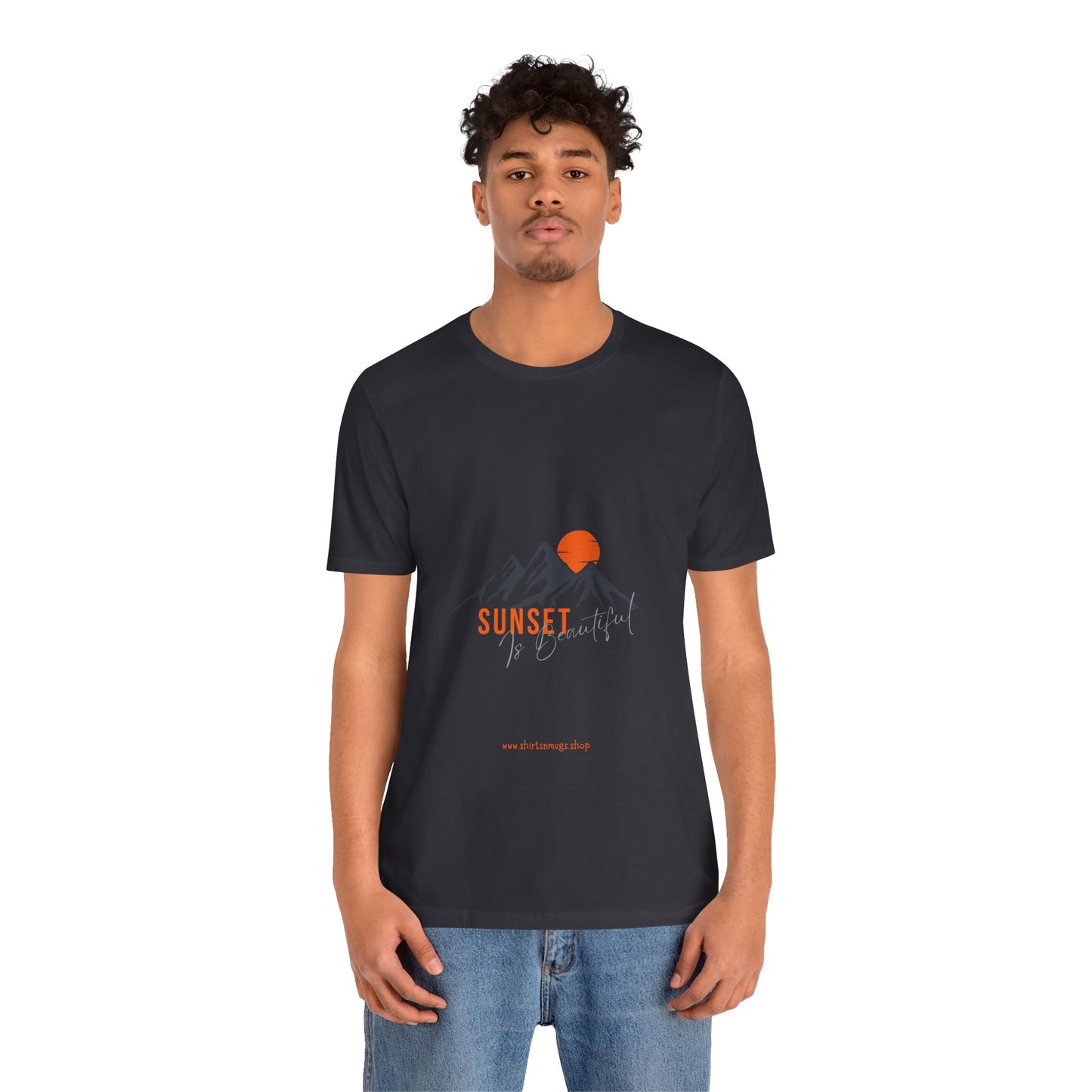 Sunset Mountain Tee, Unisex Casual Shirt, Nature Lover Gift, Adventure T-Shirt, Summer Outfit, Outdoor Apparel