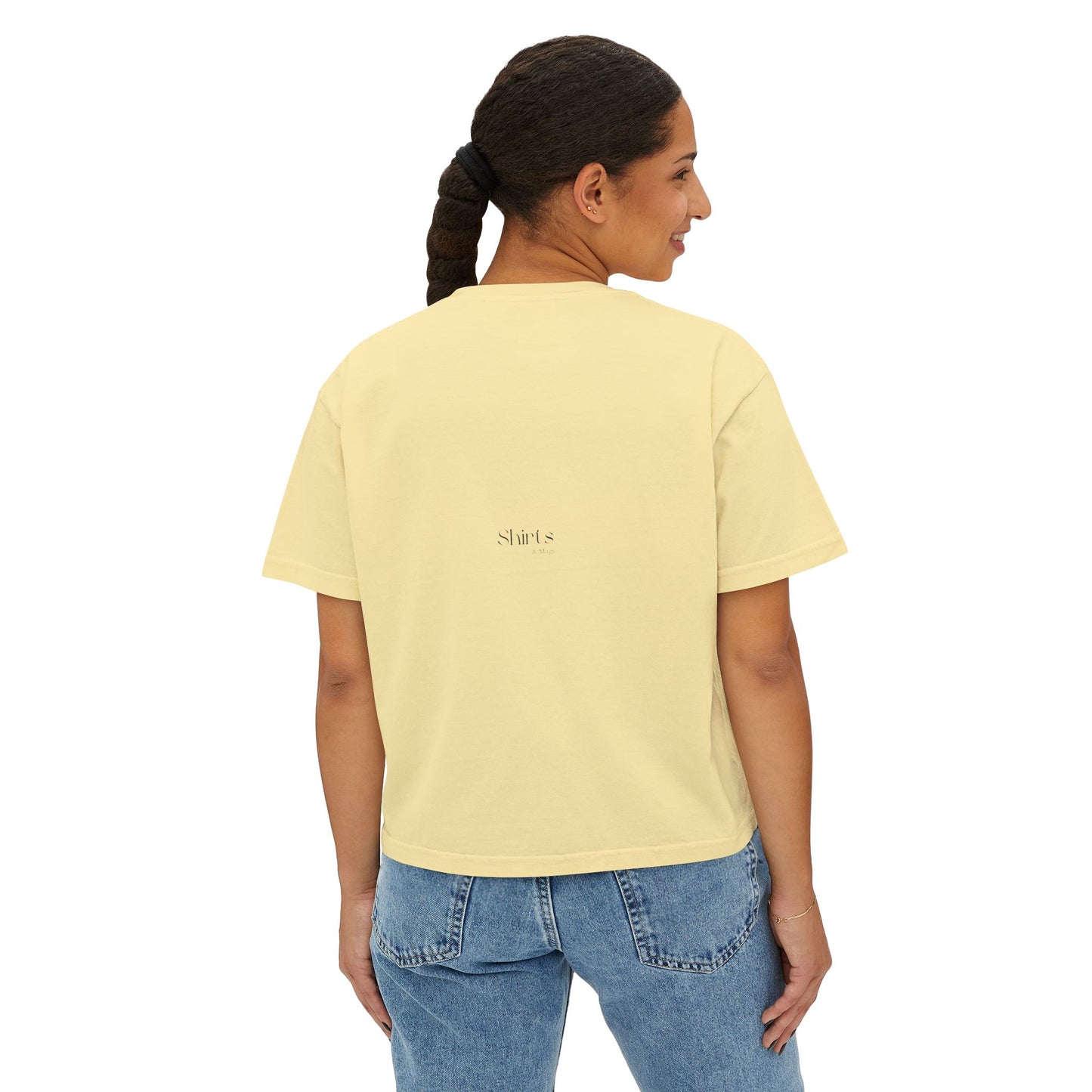 Matcha Addict Women's Boxy Tee, Cute Cat T-Shirt, Gift for Tea Lovers, Cozy Casual Outfit, Trendy Graphic Top