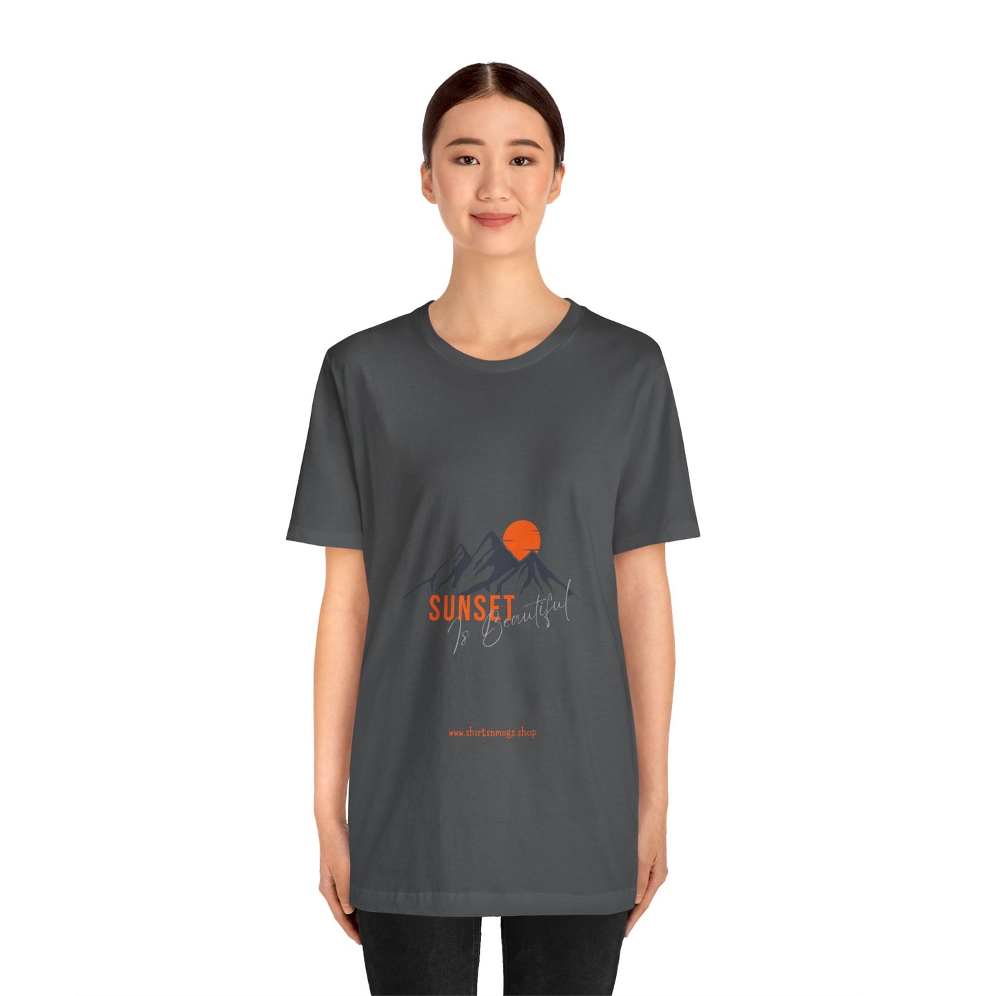 Sunset Mountain Tee, Unisex Casual Shirt, Nature Lover Gift, Adventure T-Shirt, Summer Outfit, Outdoor Apparel