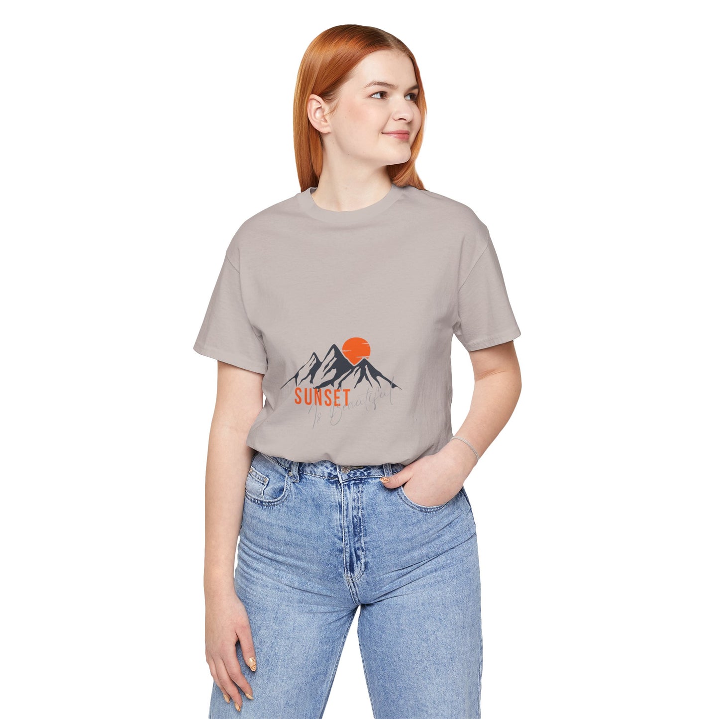 Sunset Mountain Tee, Unisex Casual Shirt, Nature Lover Gift, Adventure T-Shirt, Summer Outfit, Outdoor Apparel