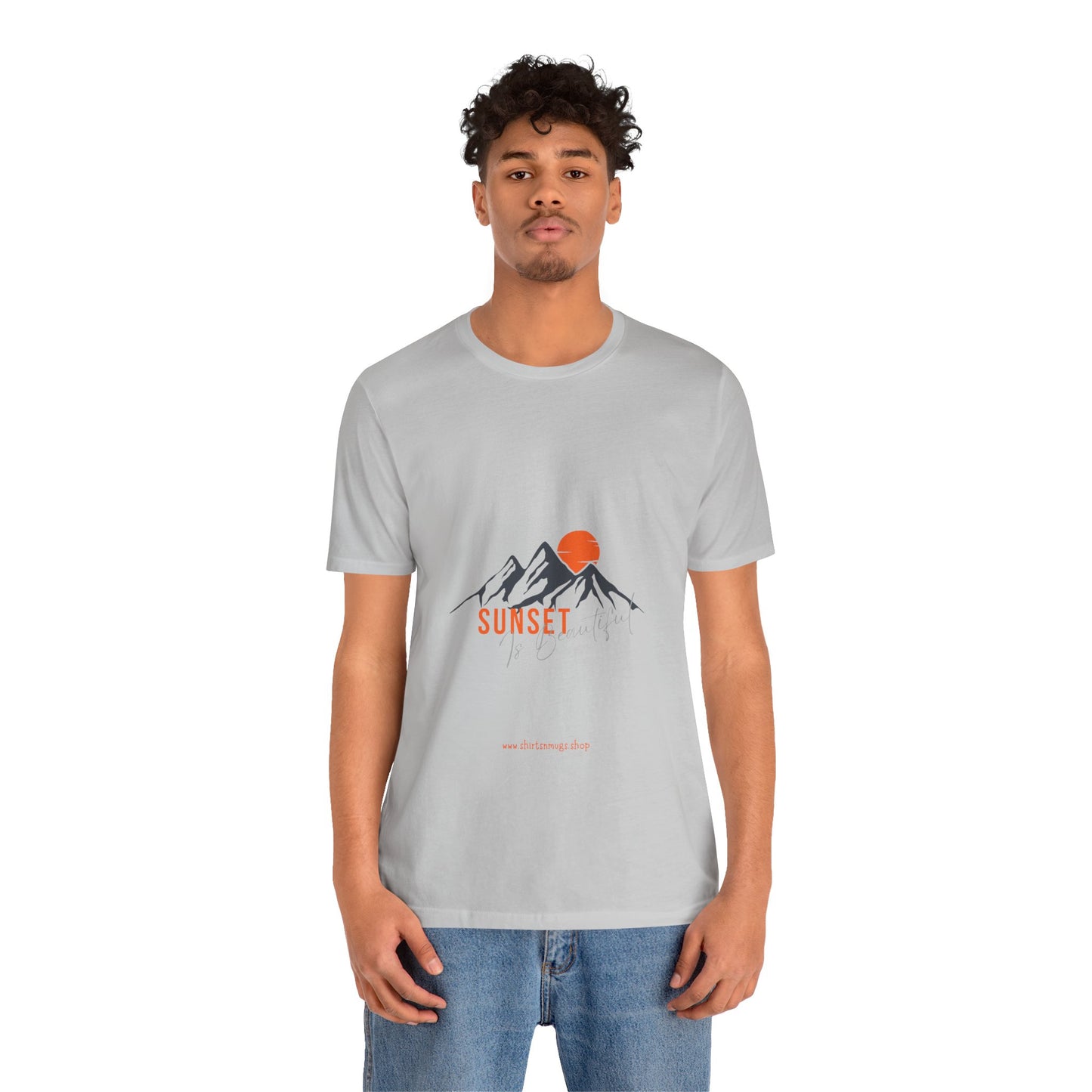 Sunset Mountain Tee, Unisex Casual Shirt, Nature Lover Gift, Adventure T-Shirt, Summer Outfit, Outdoor Apparel