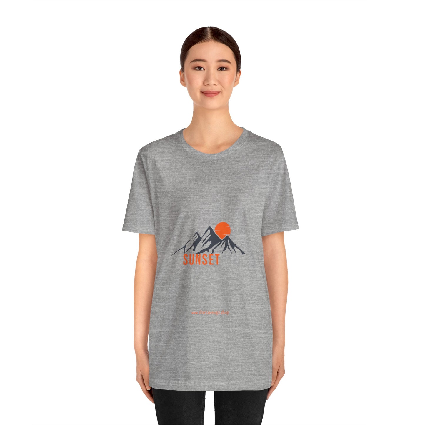 Sunset Mountain Tee, Unisex Casual Shirt, Nature Lover Gift, Adventure T-Shirt, Summer Outfit, Outdoor Apparel