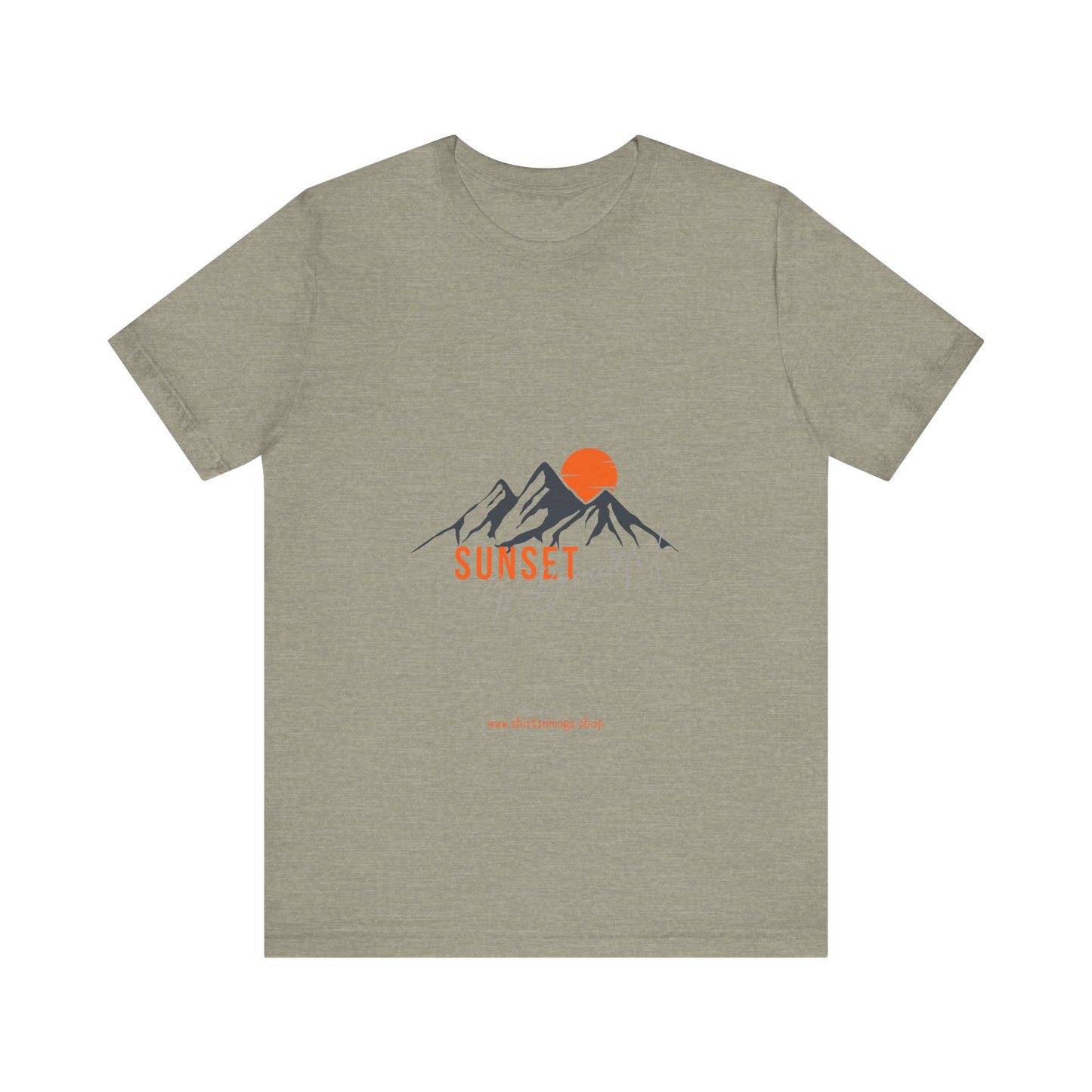 Sunset Mountain Tee, Unisex Casual Shirt, Nature Lover Gift, Adventure T-Shirt, Summer Outfit, Outdoor Apparel