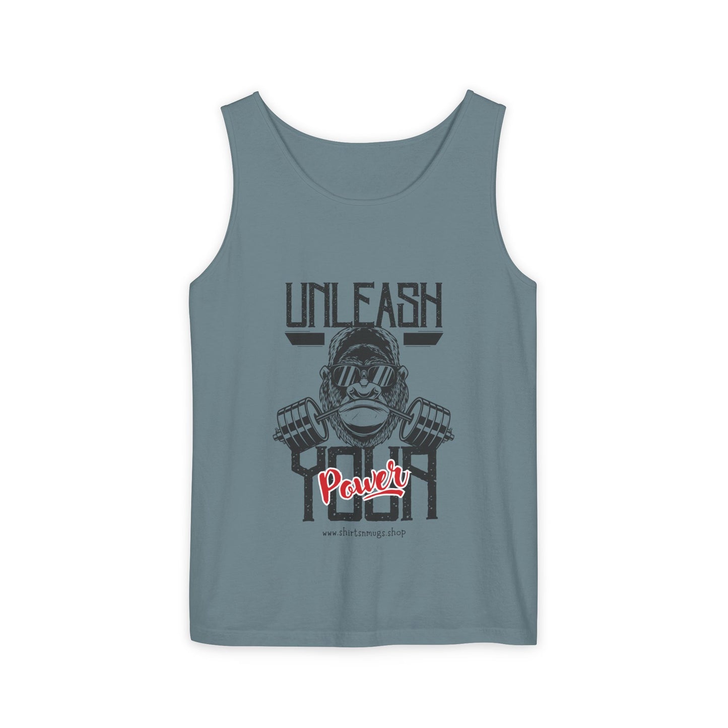 Unisex Garment-Dyed Tank Top - Unleash Your Power Fitness Wear, Workout Tank, Gym Apparel, Casual Summer Top, Motivational Shirt
