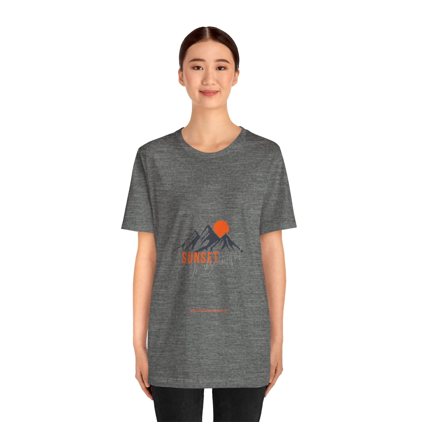 Sunset Mountain Tee, Unisex Casual Shirt, Nature Lover Gift, Adventure T-Shirt, Summer Outfit, Outdoor Apparel