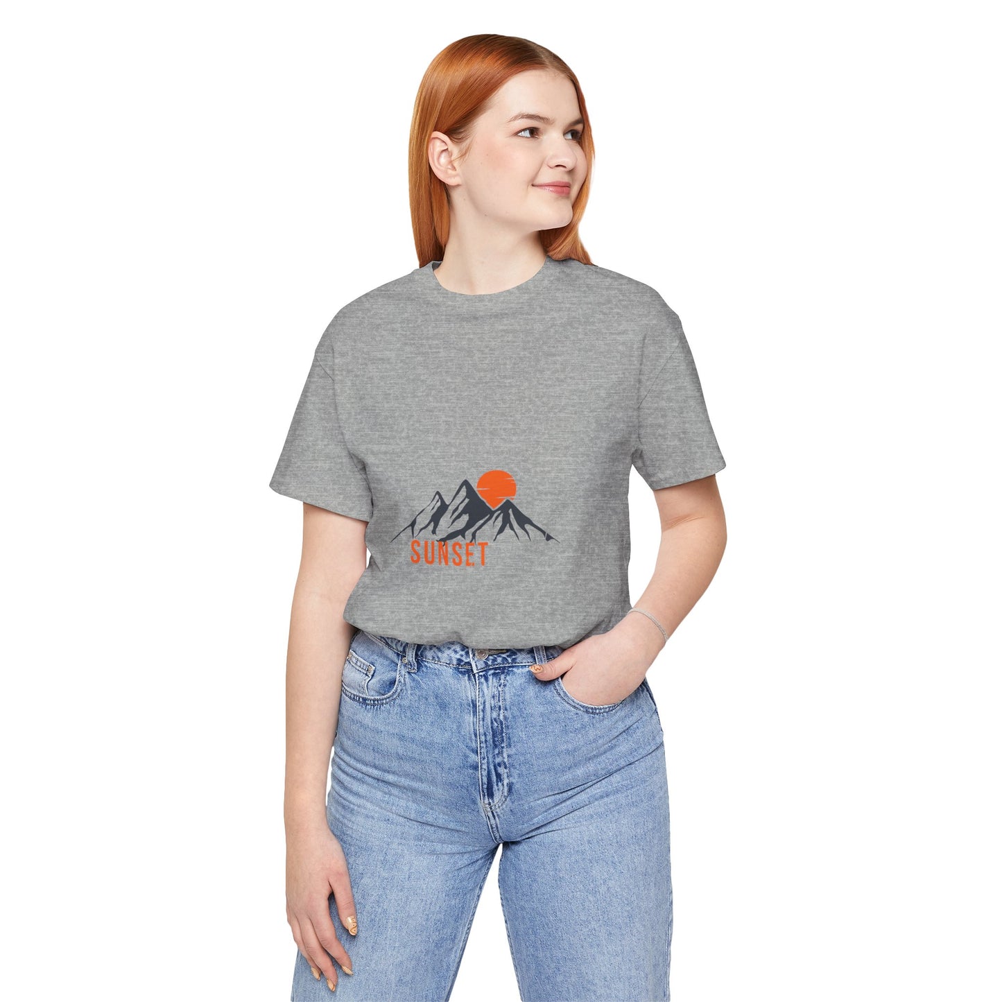 Sunset Mountain Tee, Unisex Casual Shirt, Nature Lover Gift, Adventure T-Shirt, Summer Outfit, Outdoor Apparel