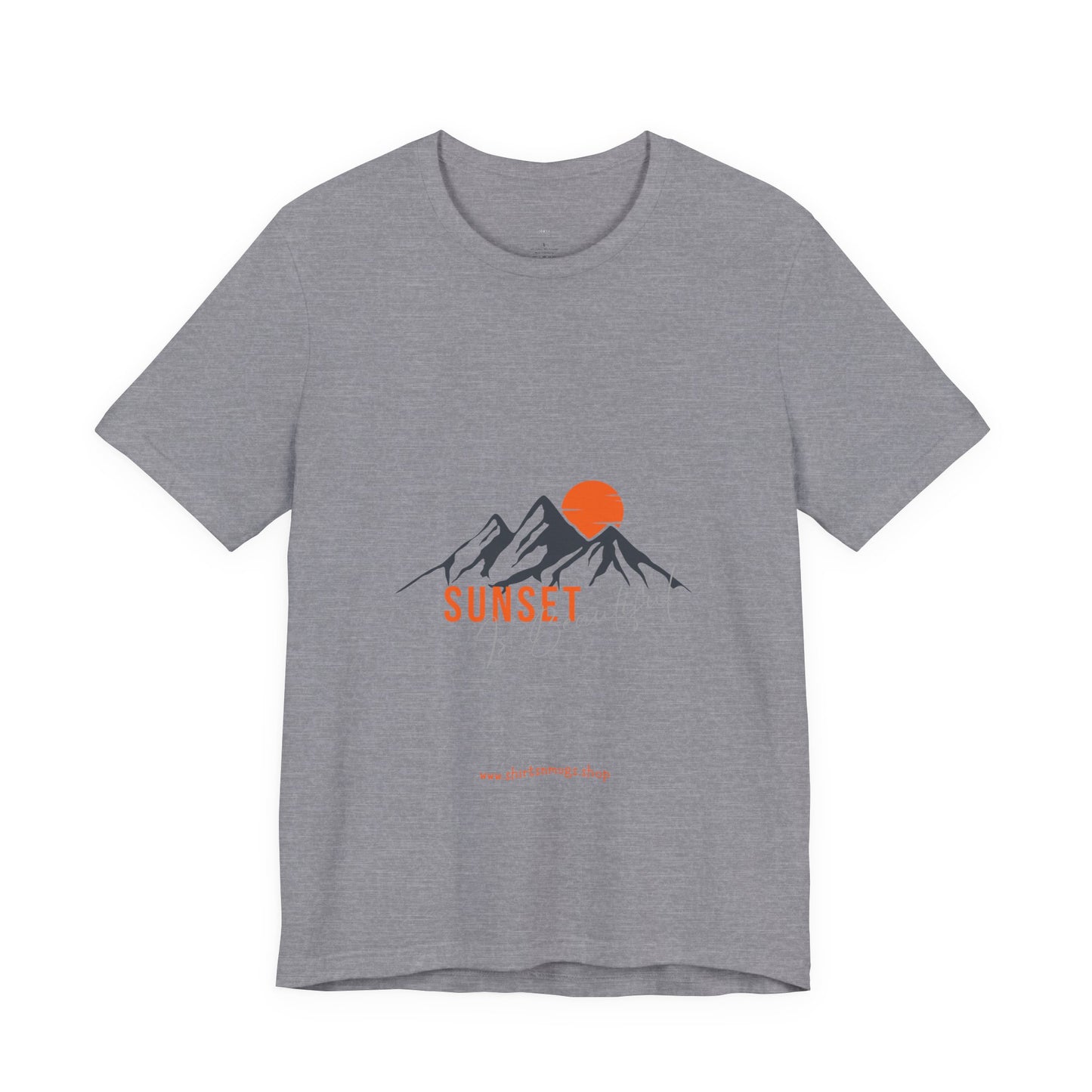 Sunset Mountain Tee, Unisex Casual Shirt, Nature Lover Gift, Adventure T-Shirt, Summer Outfit, Outdoor Apparel