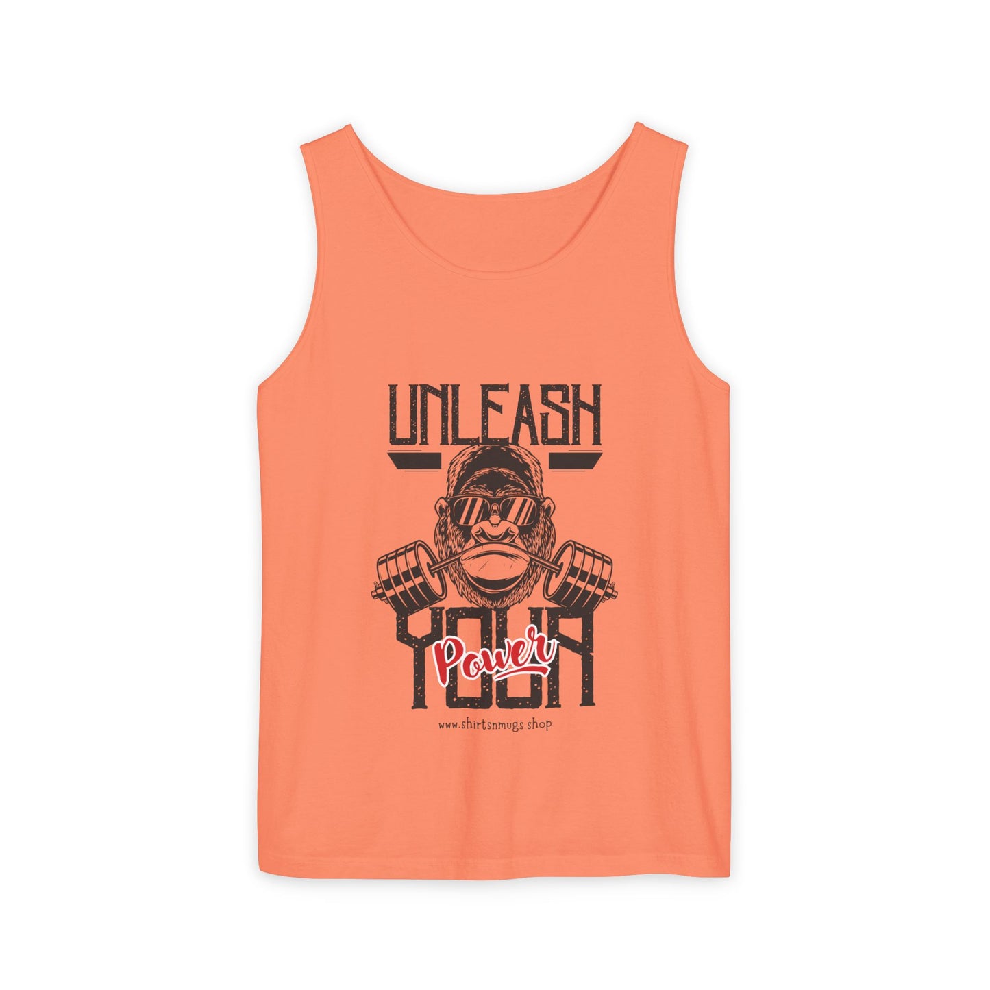 Unisex Garment-Dyed Tank Top - Unleash Your Power Fitness Wear, Workout Tank, Gym Apparel, Casual Summer Top, Motivational Shirt