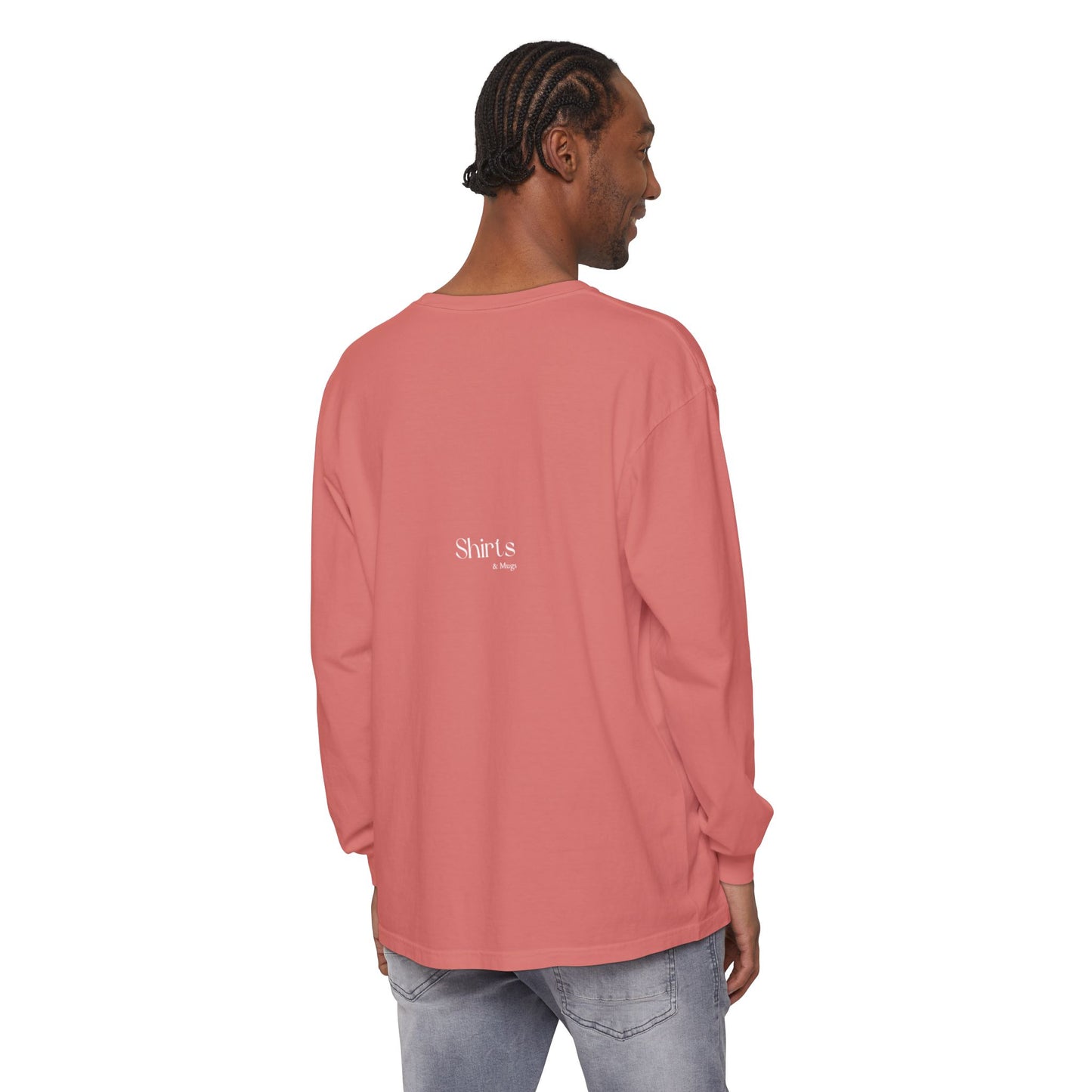 Peaceful Power Long Sleeve Tee, Men's Comfort Casual Wear, Mindfulness Gift, Positive Message Shirt, Everyday Wear
