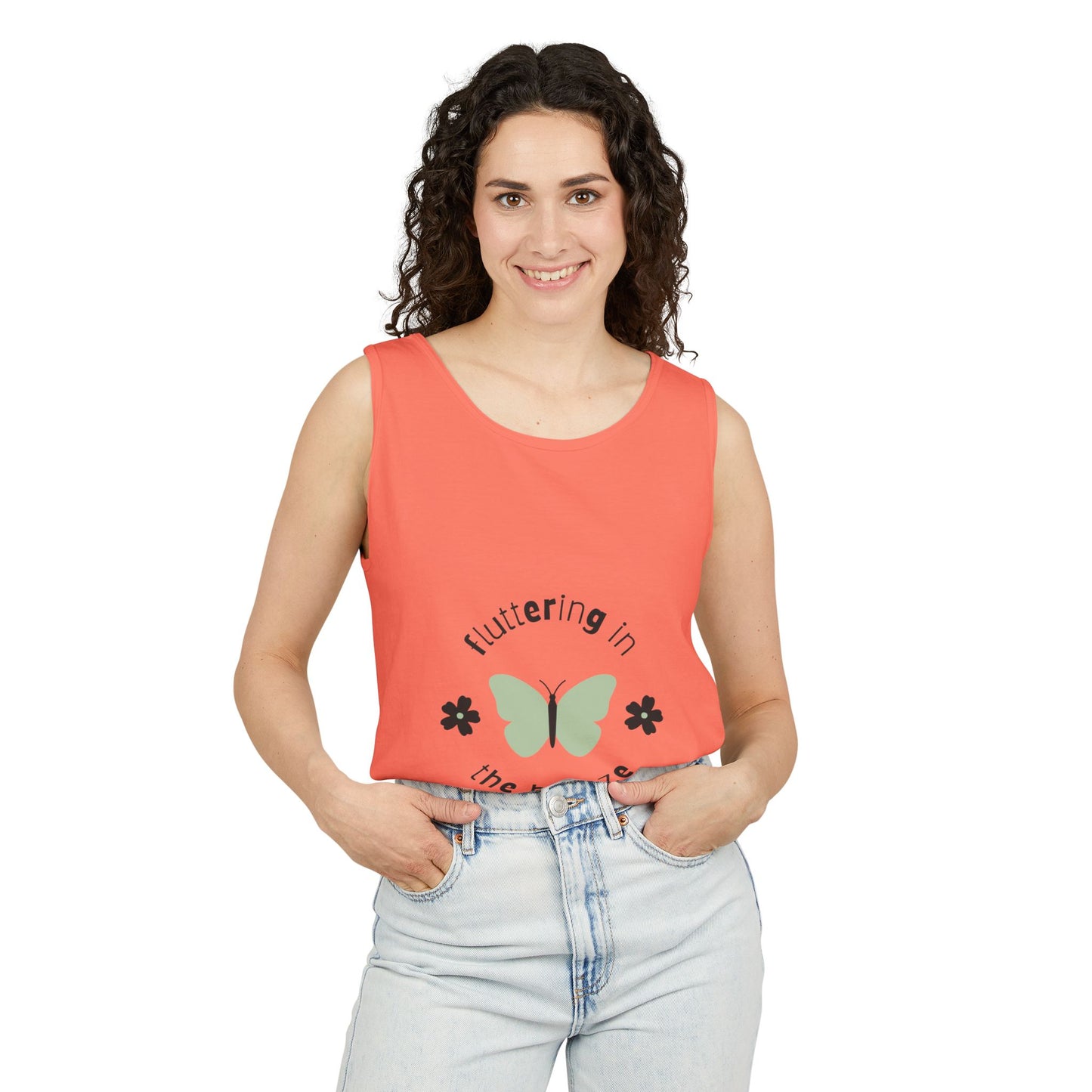 Butterfly Breeze Women's Tank, Summer Casual Wear, Gift for Nature Lovers, Eco-Friendly Fashion