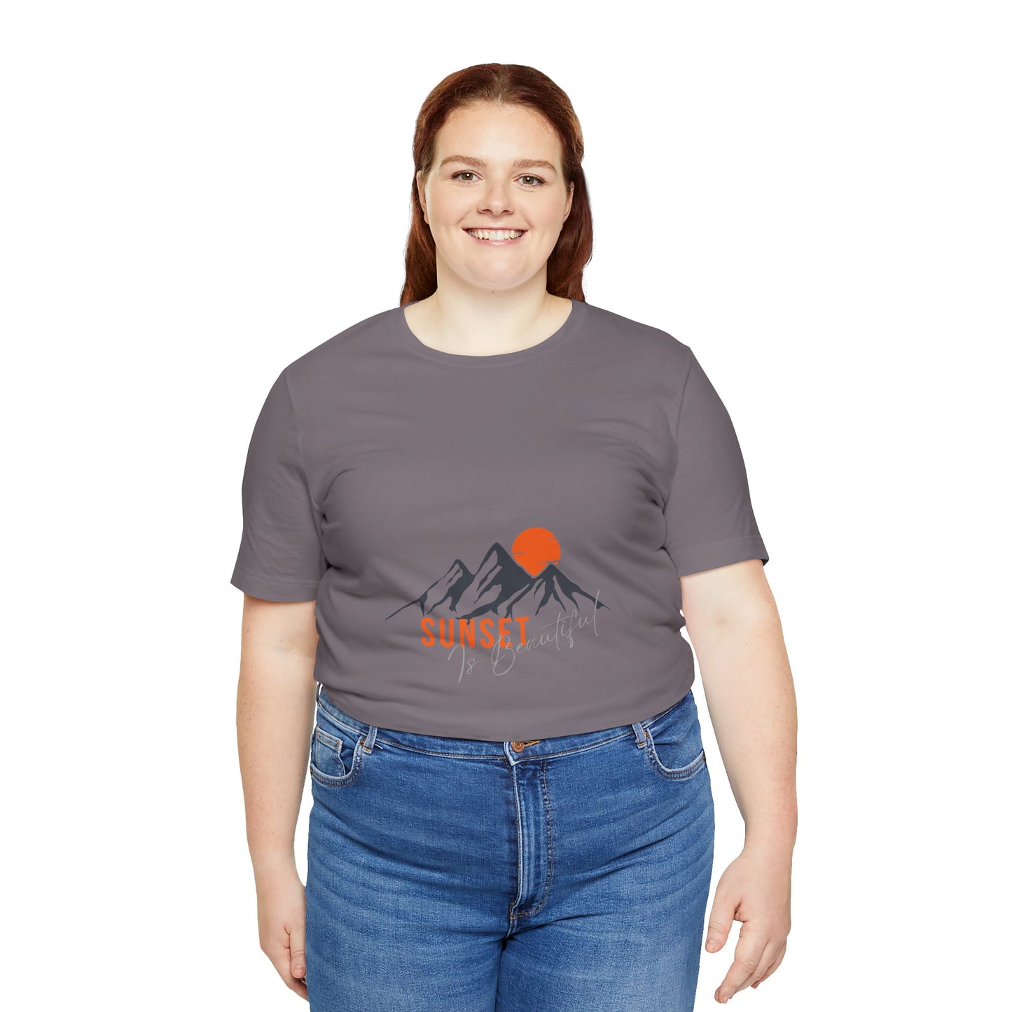 Sunset Mountain Tee, Unisex Casual Shirt, Nature Lover Gift, Adventure T-Shirt, Summer Outfit, Outdoor Apparel