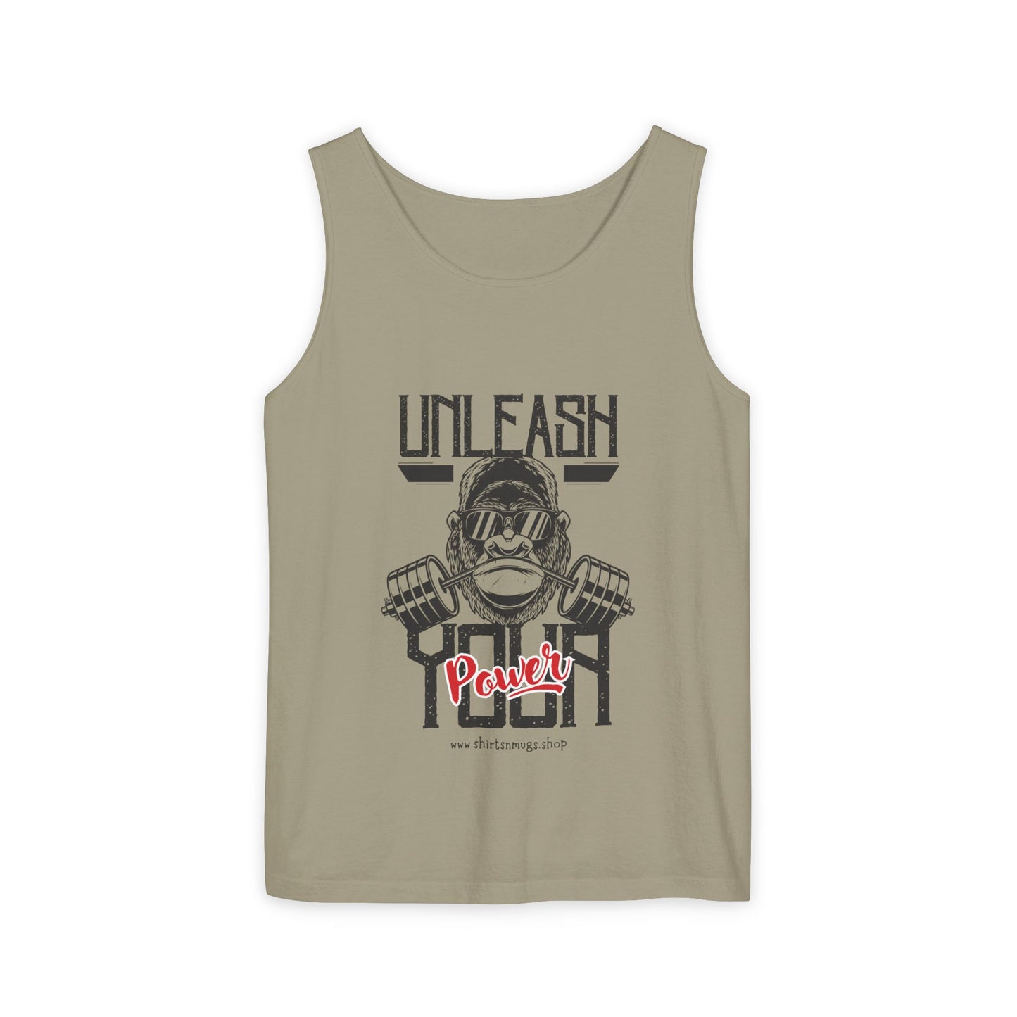Unisex Garment-Dyed Tank Top - Unleash Your Power Fitness Wear, Workout Tank, Gym Apparel, Casual Summer Top, Motivational Shirt