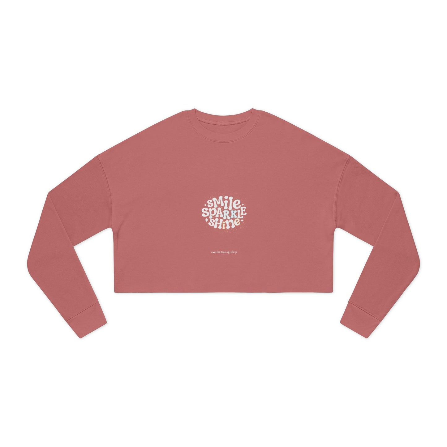 Smile Sparkle Women's Cropped Sweatshirt | Cozy Casual Wear, Gift for Friends, Summer Style, Trendy Fashion, Relaxed Weekend Look