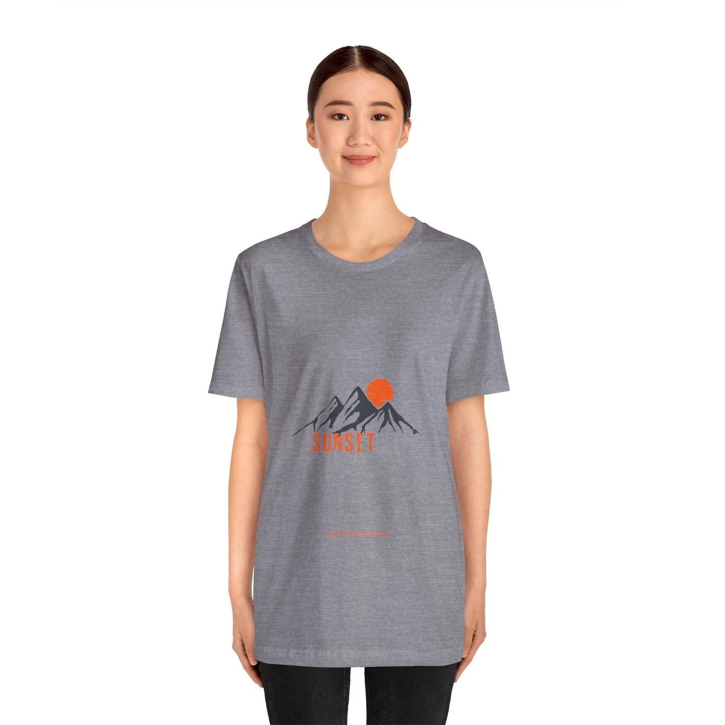 Sunset Mountain Tee, Unisex Casual Shirt, Nature Lover Gift, Adventure T-Shirt, Summer Outfit, Outdoor Apparel